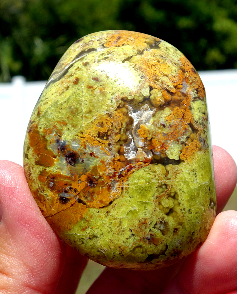 GREEN OPAL Crystal Massage Psychic Devopment Stone oPalm Stone w Quartz Vug