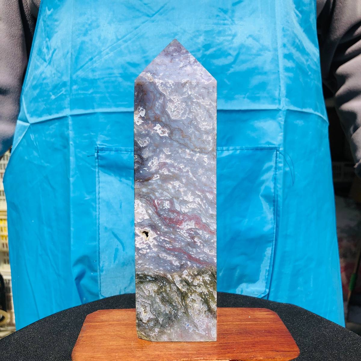 3 pieces 4.9LB Natural Aquatic Agate Crystal Pillar Quartz obelisk Healing 2700