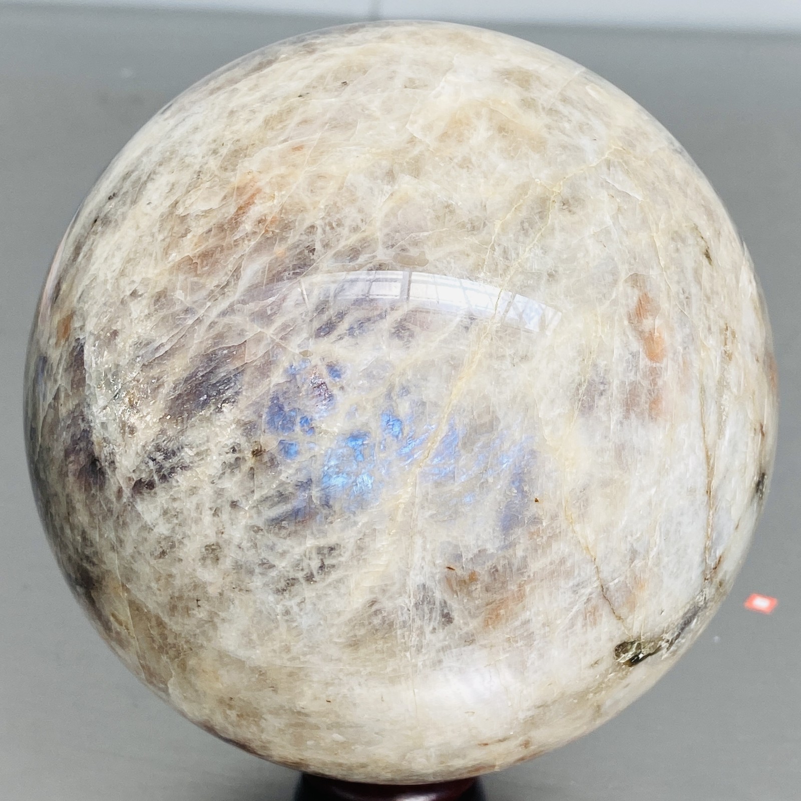Natural Gray moonstone sphere quartz Crystal ball Healing 2100G (4.62LB)