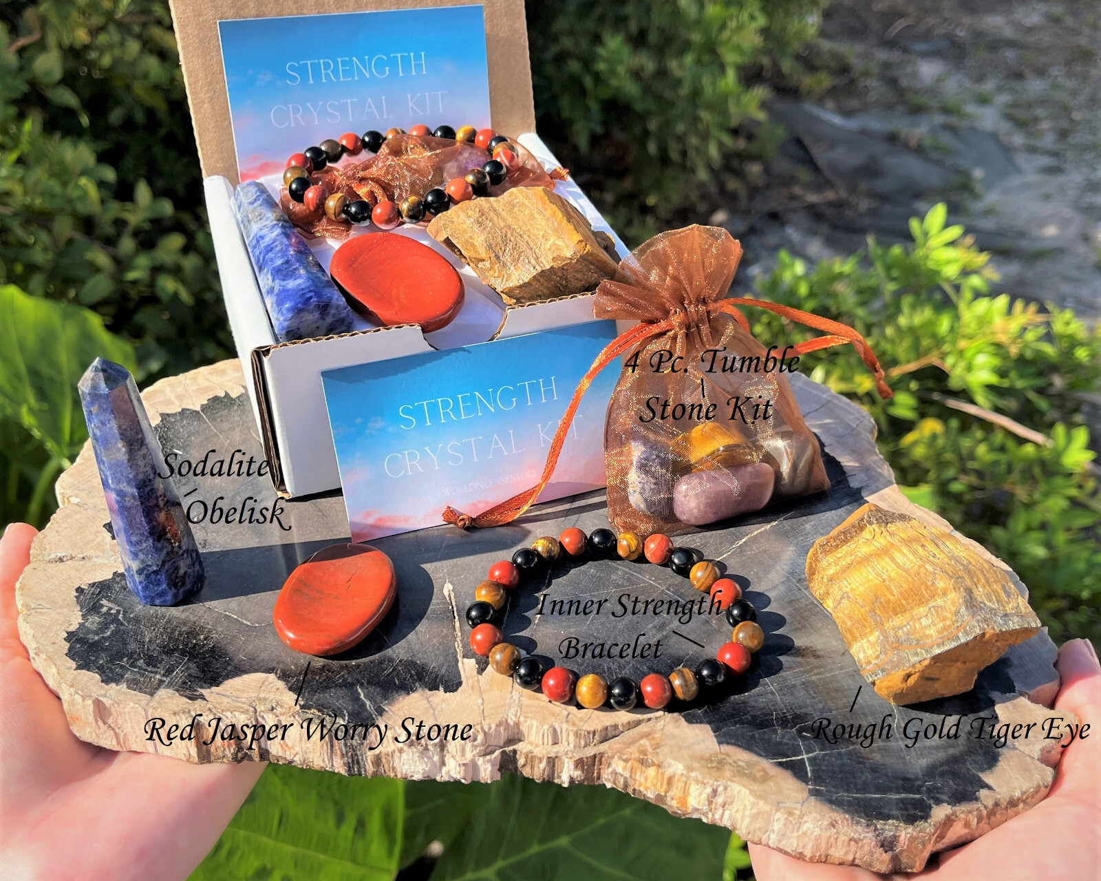 Inner Strength Crystal Box – Bracelet, Worry Stone, Obelisk, Tumble and More!