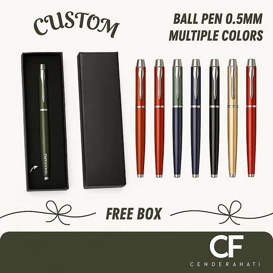 Engrave Custom Ballpoint Pen 0.5mm – Multiple Colors + Free Gift Box