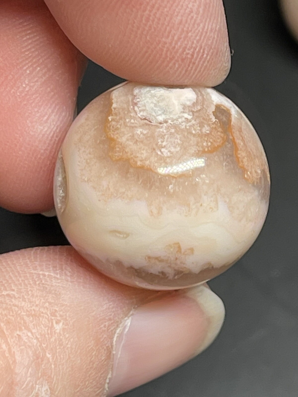 Pink Flower Agate Sphere Ball Orb Marble 19.7mm
