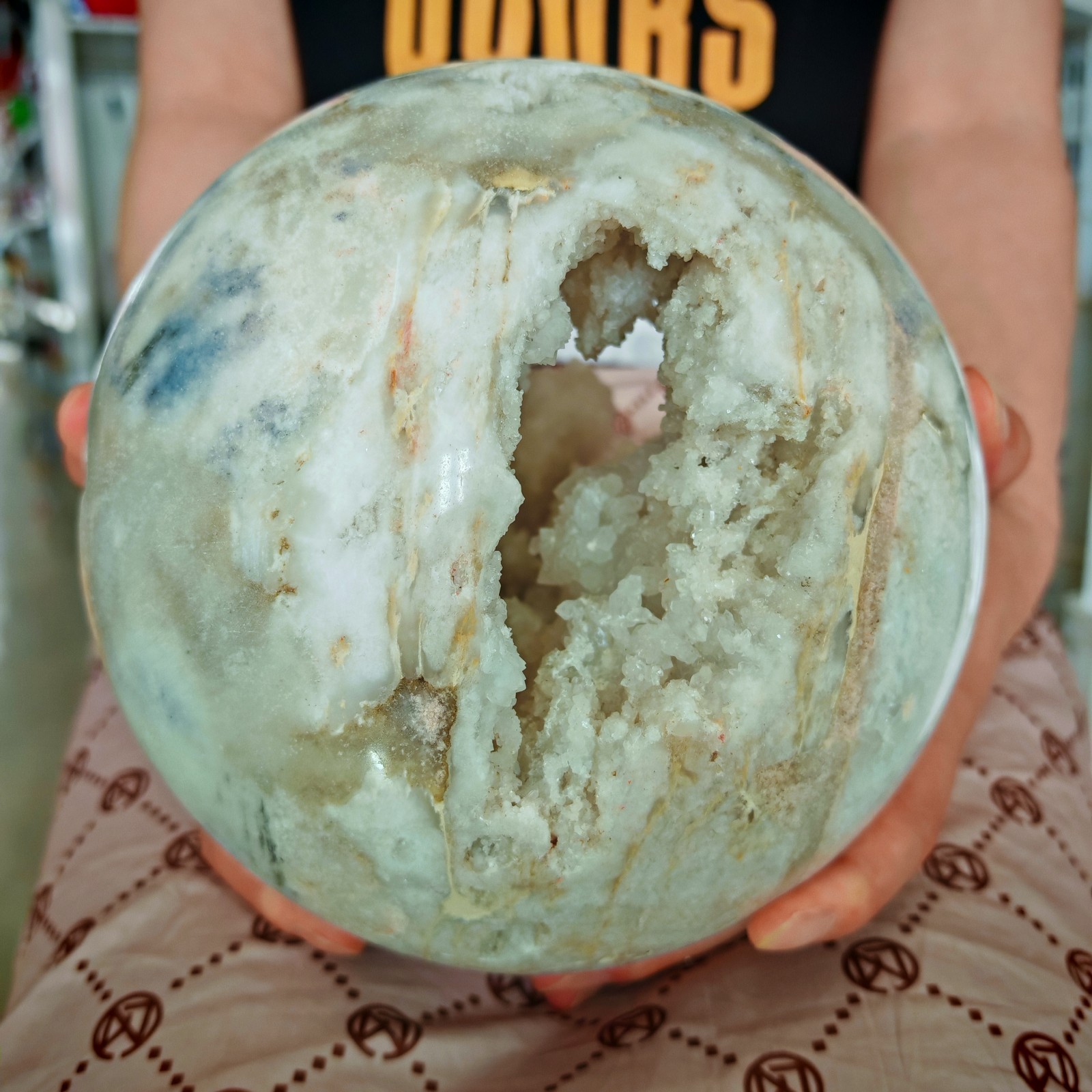 10LB RARE Natura crystal Moroccan Geode Sphere Quartz Crystal Healing
