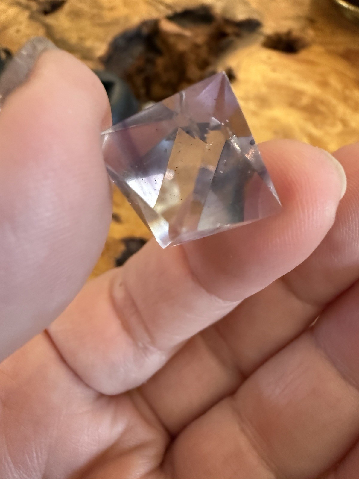 Set of 4 Fluorite Cleved Crystal Mineral Specimen Polished