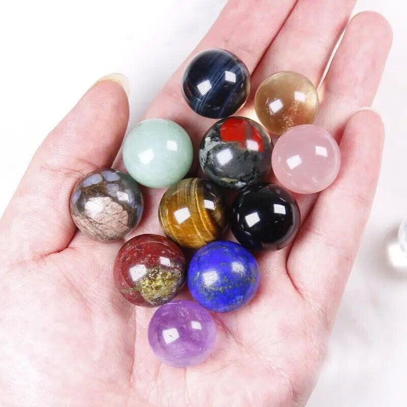 Wholesale Natural Quartz Crystal Stone Sphere Reiki Healing Beads Mixed 8-20mm