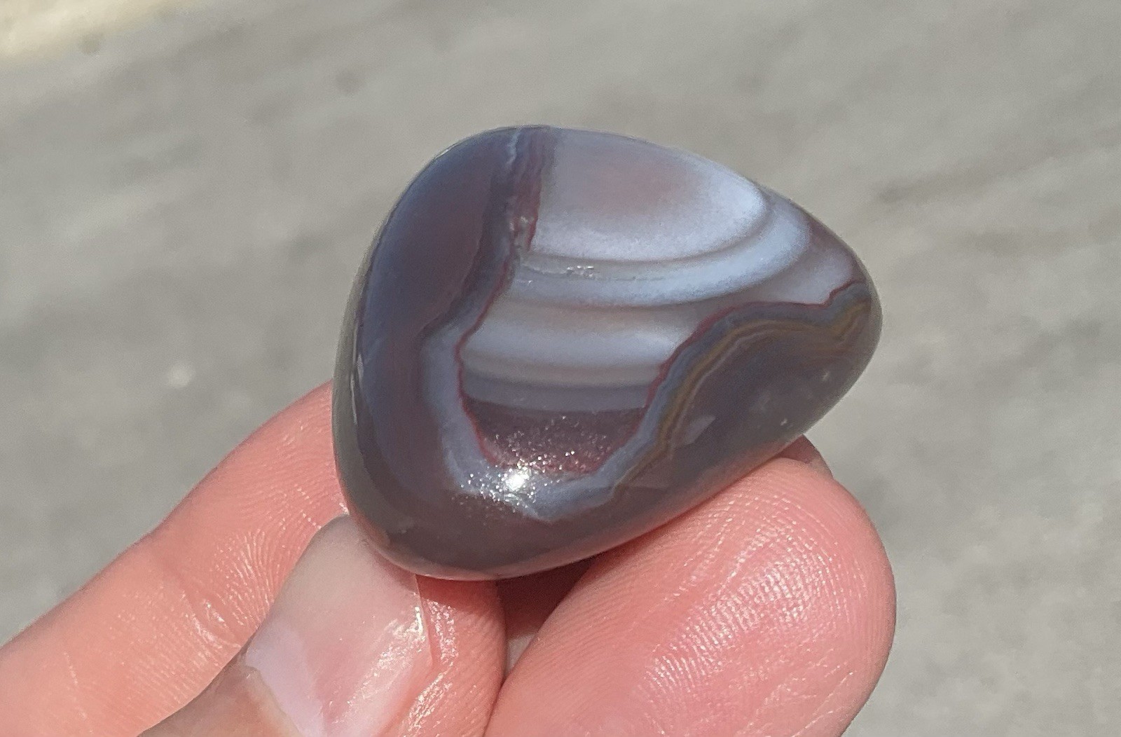 36g Polished Mozambique Agate Palmstone Worry Stone Exceptional! A++