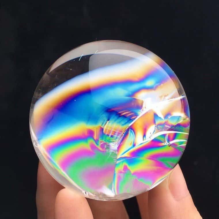 Top Natural Clear Quartz Rainbow Ball 51mm Crystal energy sphere Reiki Healing