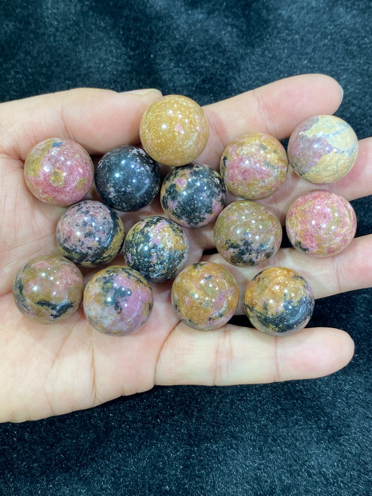5pc Natural rhodonite jasper Sphere Quartz Crystal Carved 20mm ball healing gift