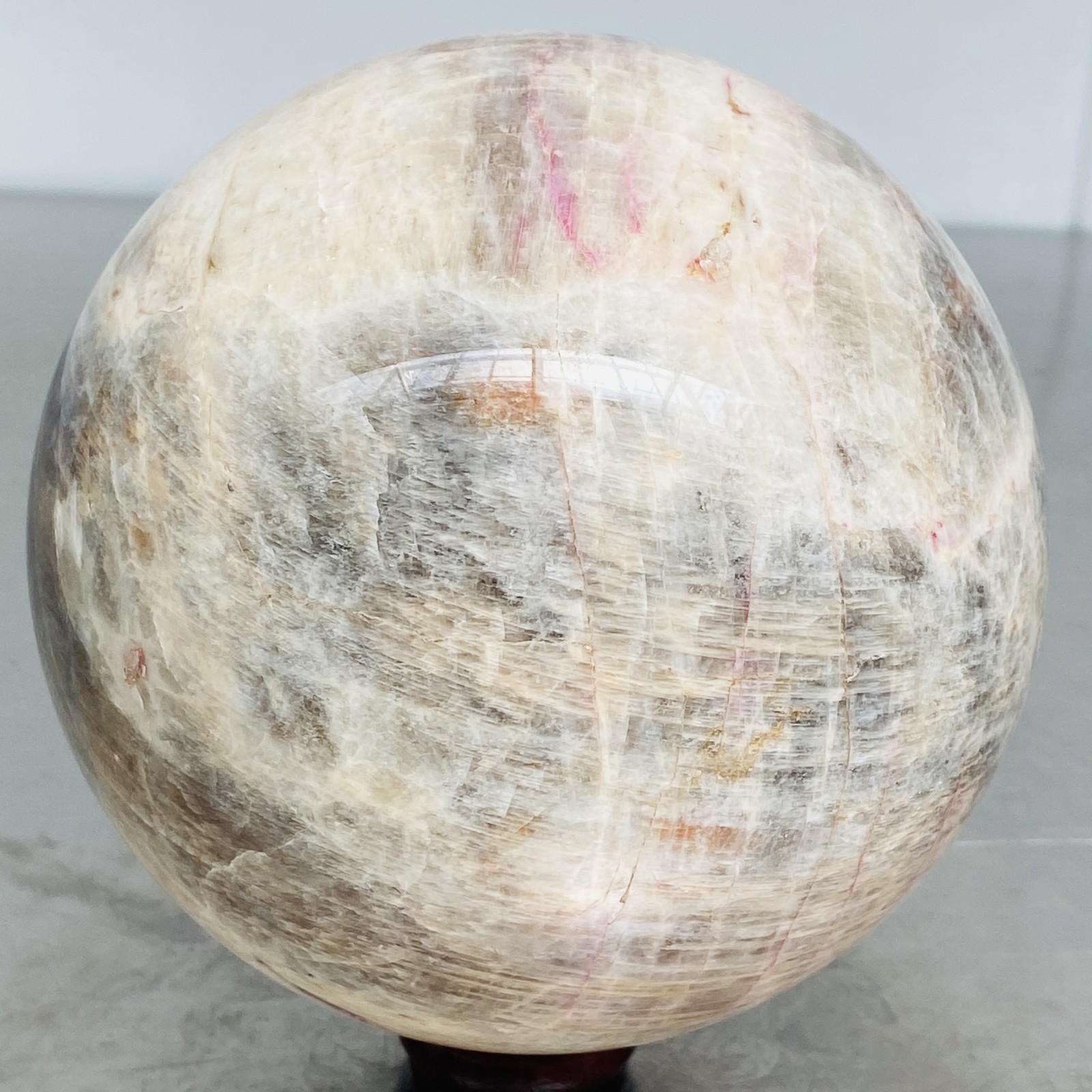Natural Gray moonstone sphere quartz Crystal ball Healing 2760G (6.08LB)