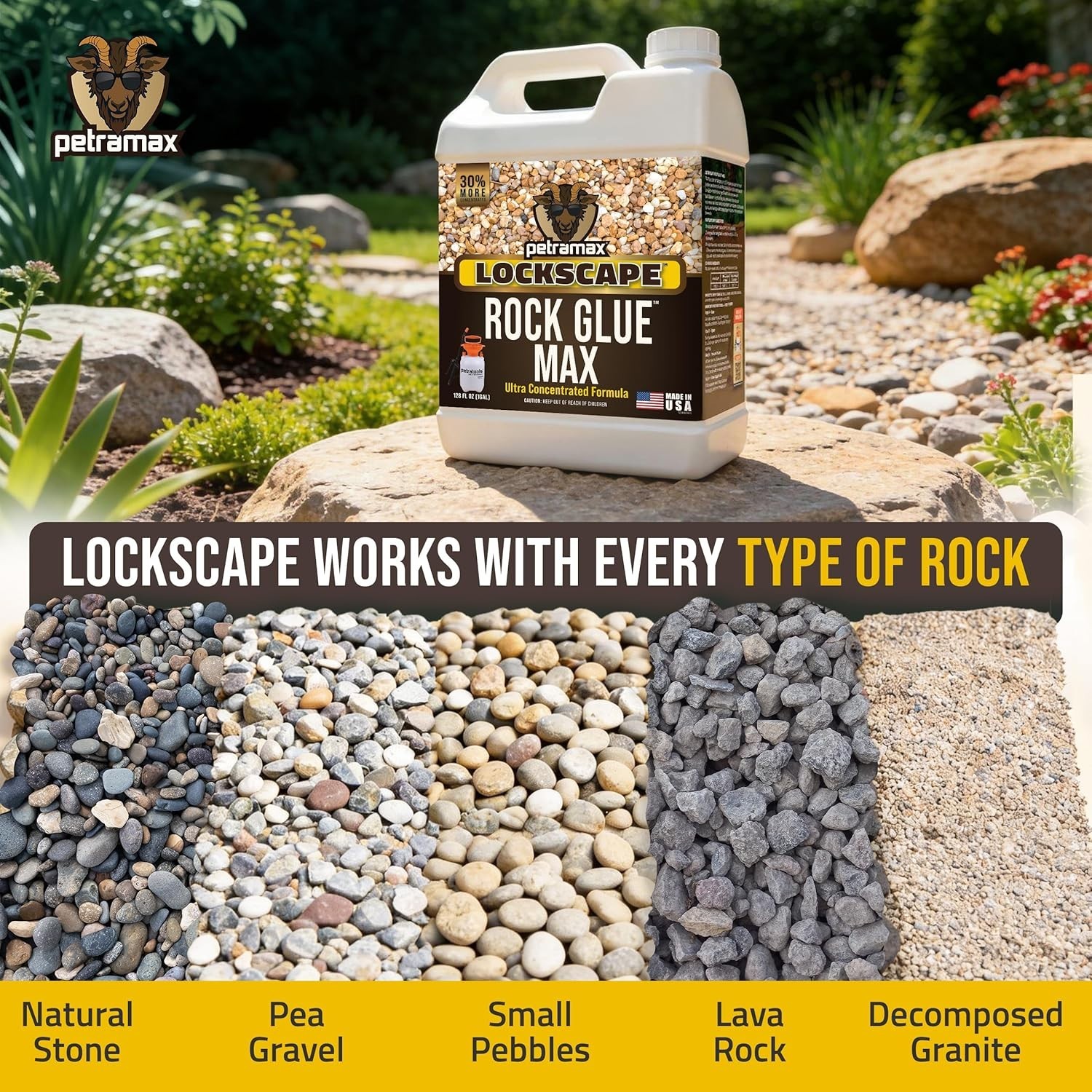 32 Oz Non-Toxic Rock Glue – Secure Pet Safe Gravel & Stones for Landscaping
