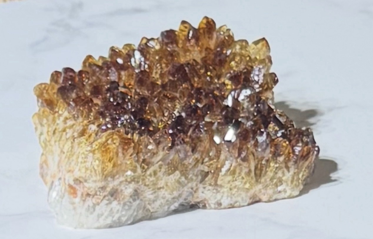 Natural Citrine Quartz Crystal Geode Cluster Mineral Specimen 495 Grams