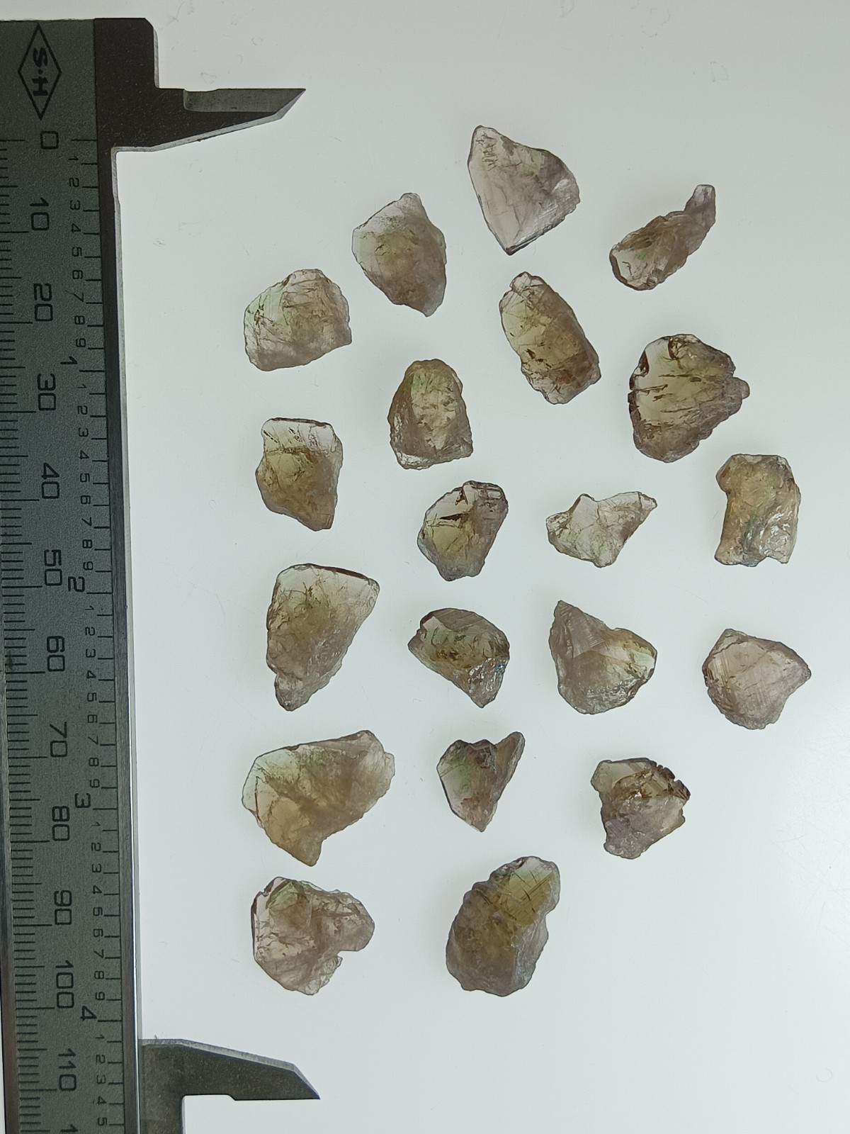 Stunning Axinite Crystals Rare Green Shaded Gemstone 102carat.