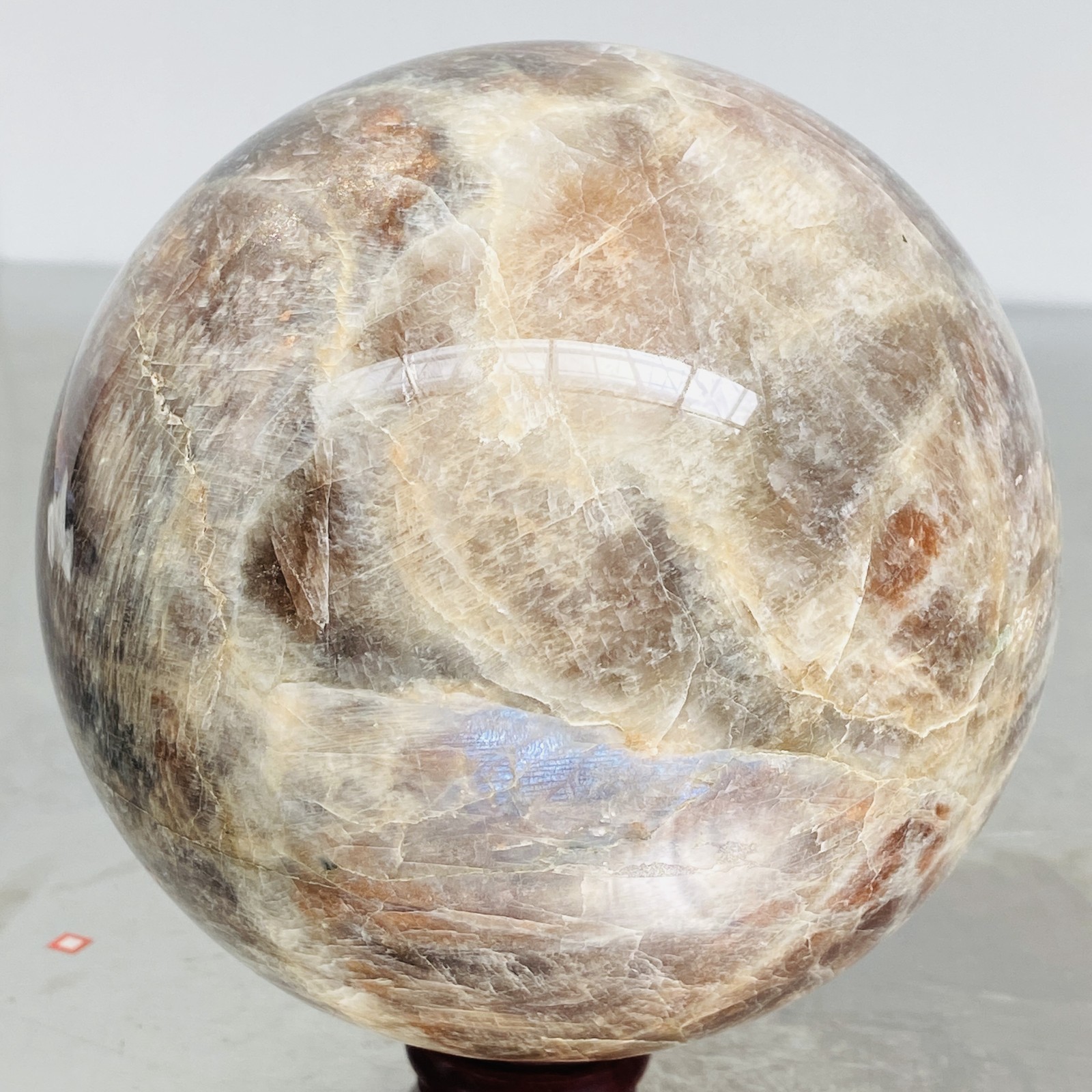 Natural Gray moonstone sphere quartz Crystal ball Healing 2920G (6.43LB)