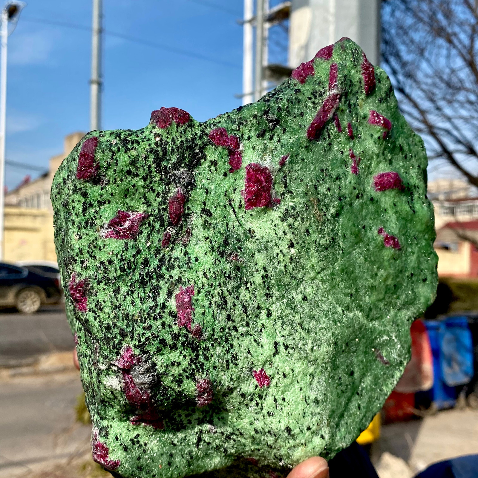 22LB Natural green Ruby zoisite (anylite) crystal Chakra Healing Energy