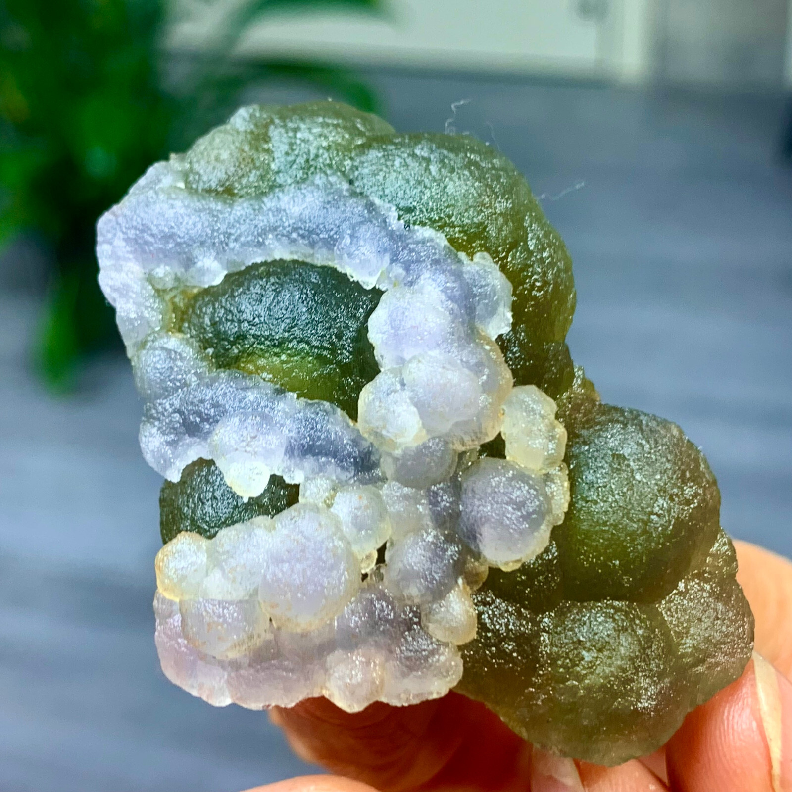 54G Rare Transparent green-white Cube Fluorite Mineral Crystal Specimen/HeNan