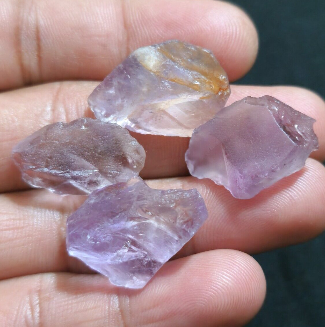 Exquisitely Ametrine Rough 4 Pcs Lot Size 21-25 MM Loose Gemstone For Jewelry