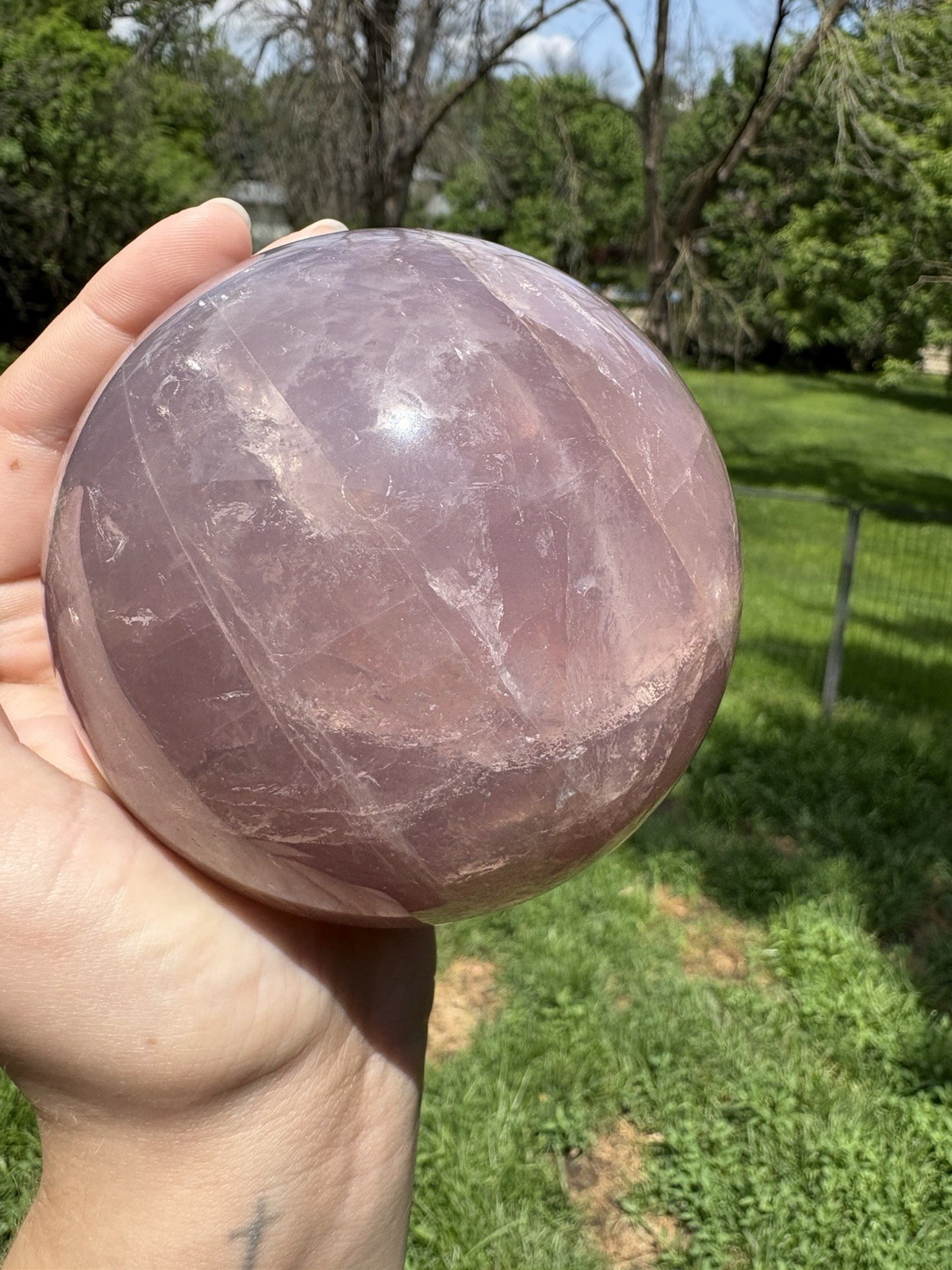 Large Lavender Rose Quartz Sphere