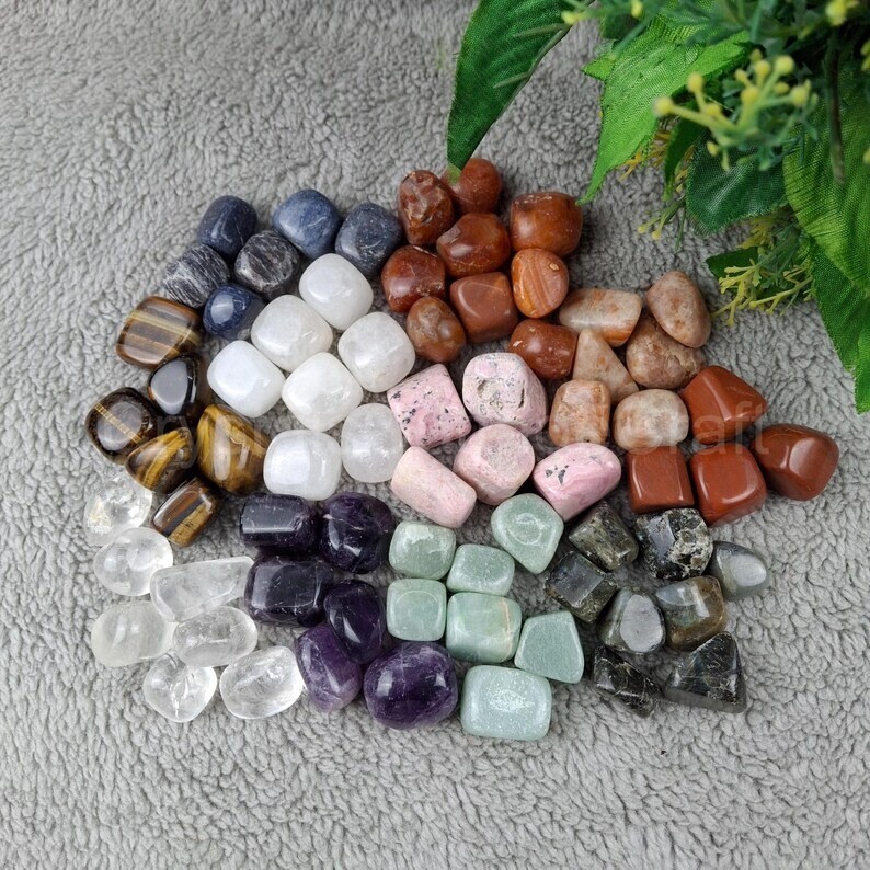 Mixed Gemstone Tumbled Stones – Multiple Sizes Premium Extra Quality Tumbled
