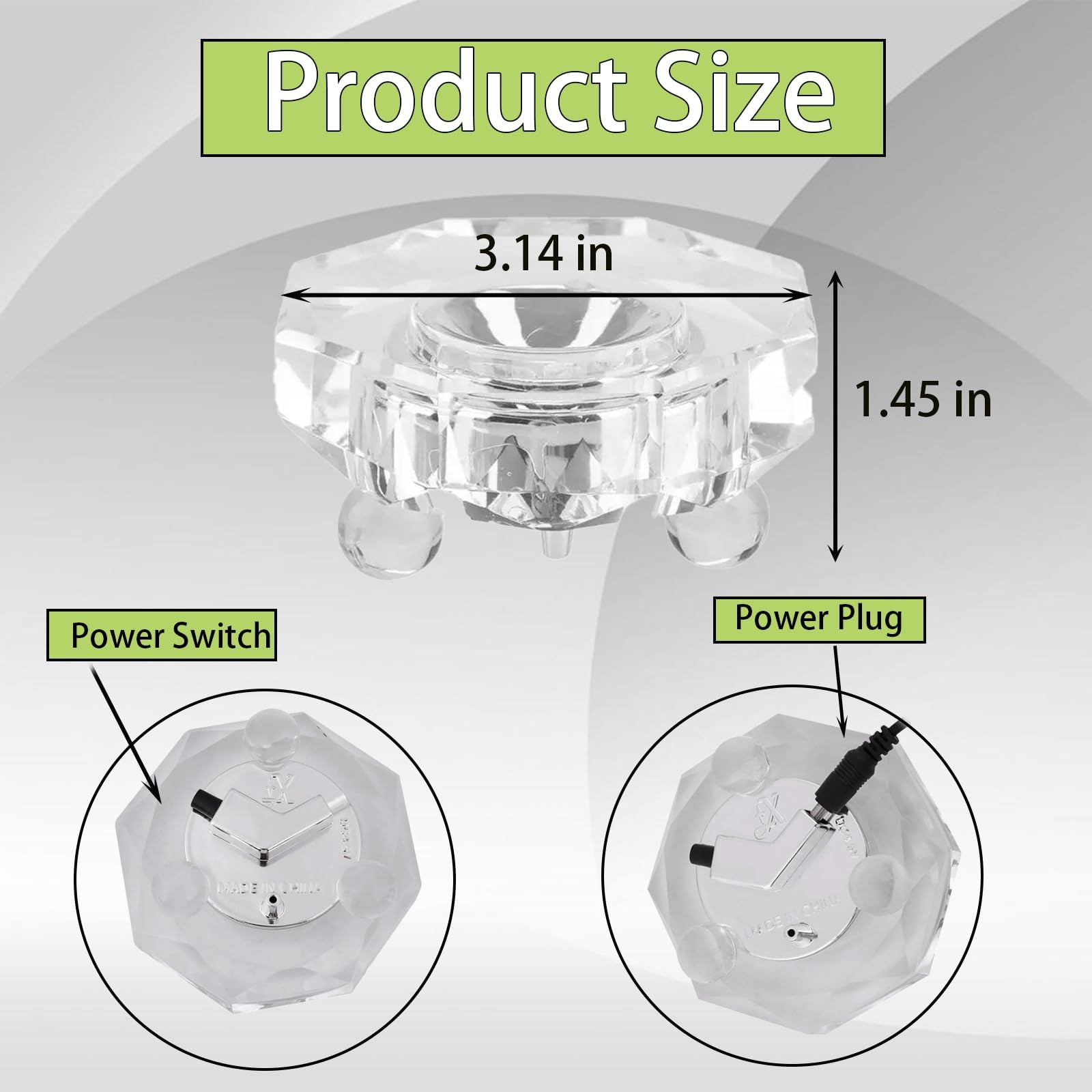 Crystal Light Base Lighted Display Stand – Octagon
