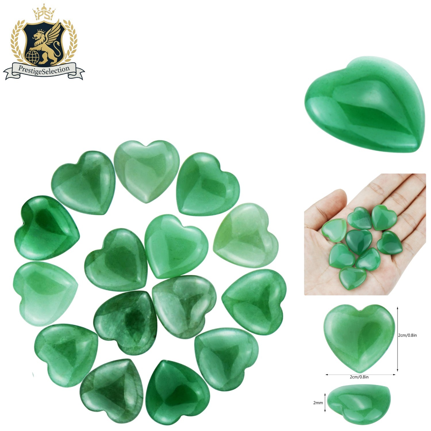 Cherished 0.8 Inch Aventurine Heart Stones – Chakra Balancing & Stress Relief
