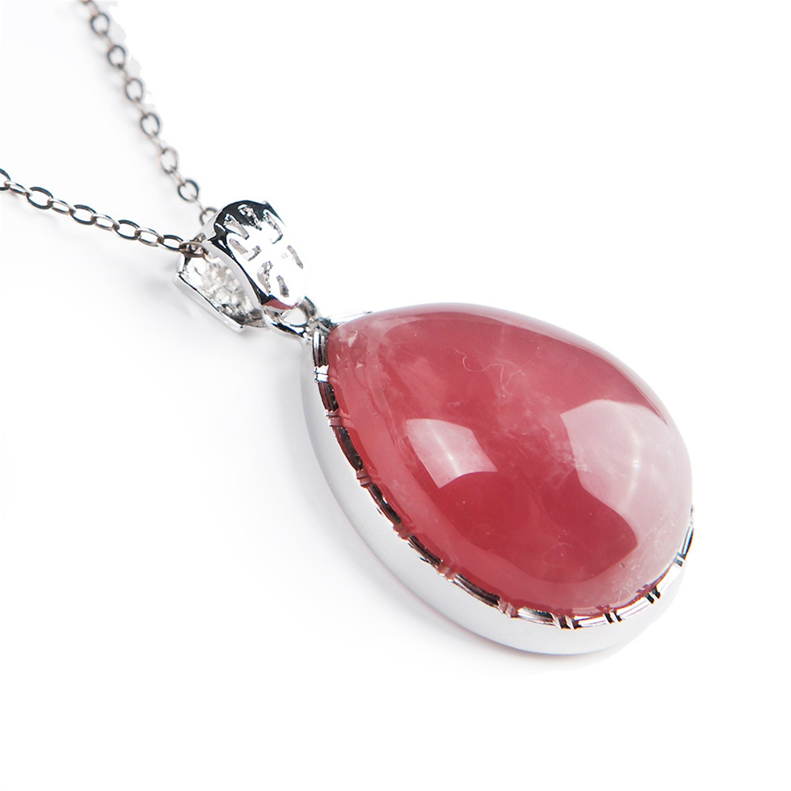 AAAAA Natural Rose Quartz Crystal Pendant Beads Necklace