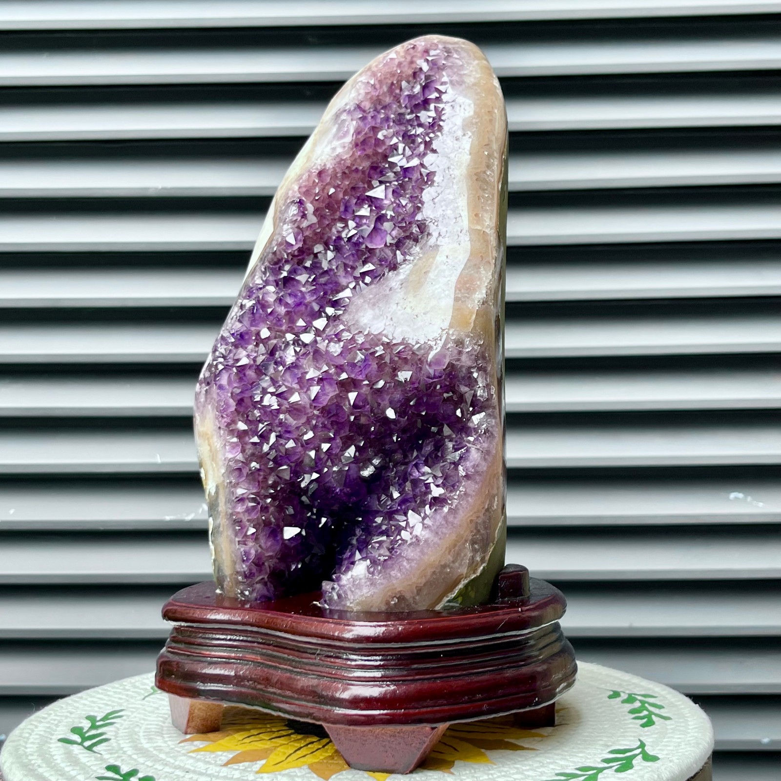 16.4lb Natural Amethyst Cluster Crystal Specimen Collectible Display Stand Decor