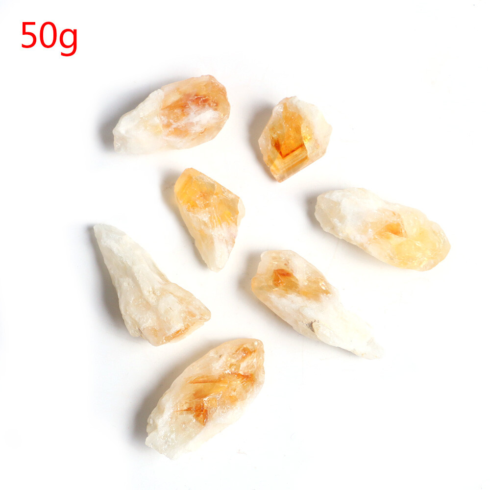 50g/100g Natural Brazil Citrine Stone Rough Rock Quartz Healing Reiki Crystal