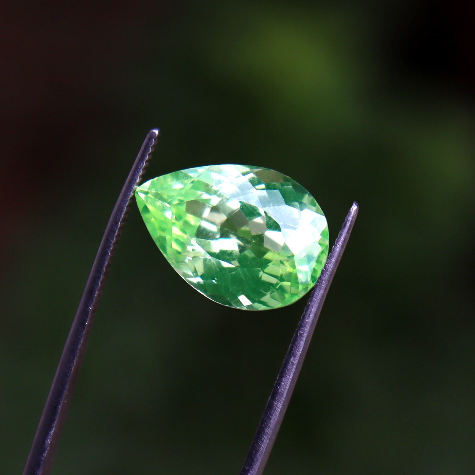 Green Peridot Loose Gemstone AAA Natural Certified Pear Cut Best Offer 8-9 Ct