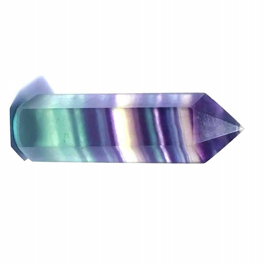 FLUORITE CRYSTAL SINGLE POINTED QUARTZ PENCIL HEALING WAND OBELISK RAINBOW GEM
