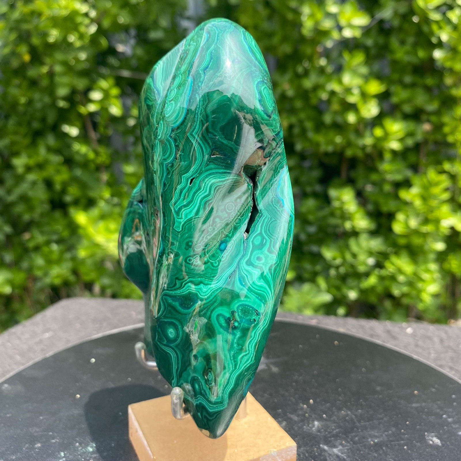 1.32LB Natural glossy Malachite transparent cluster rough mineral sample