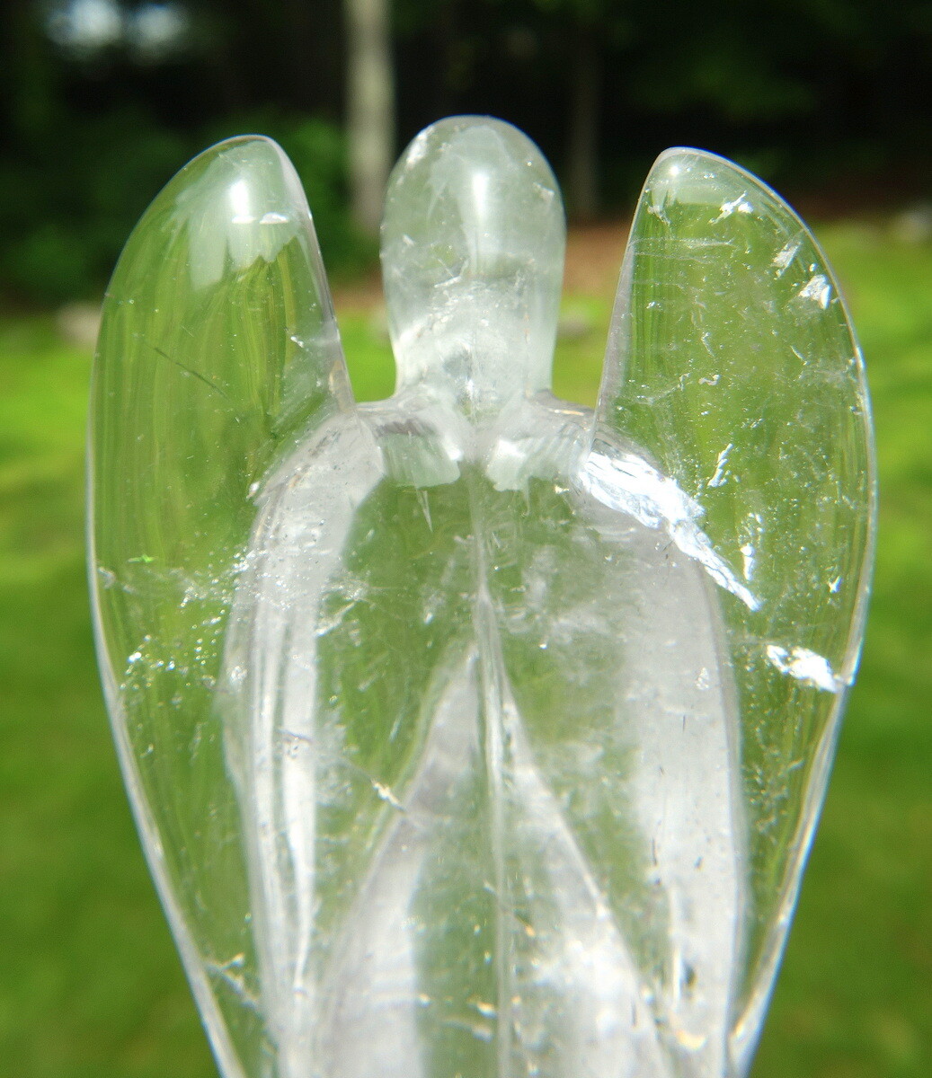 Large Quartz Crystal Angel Carving
