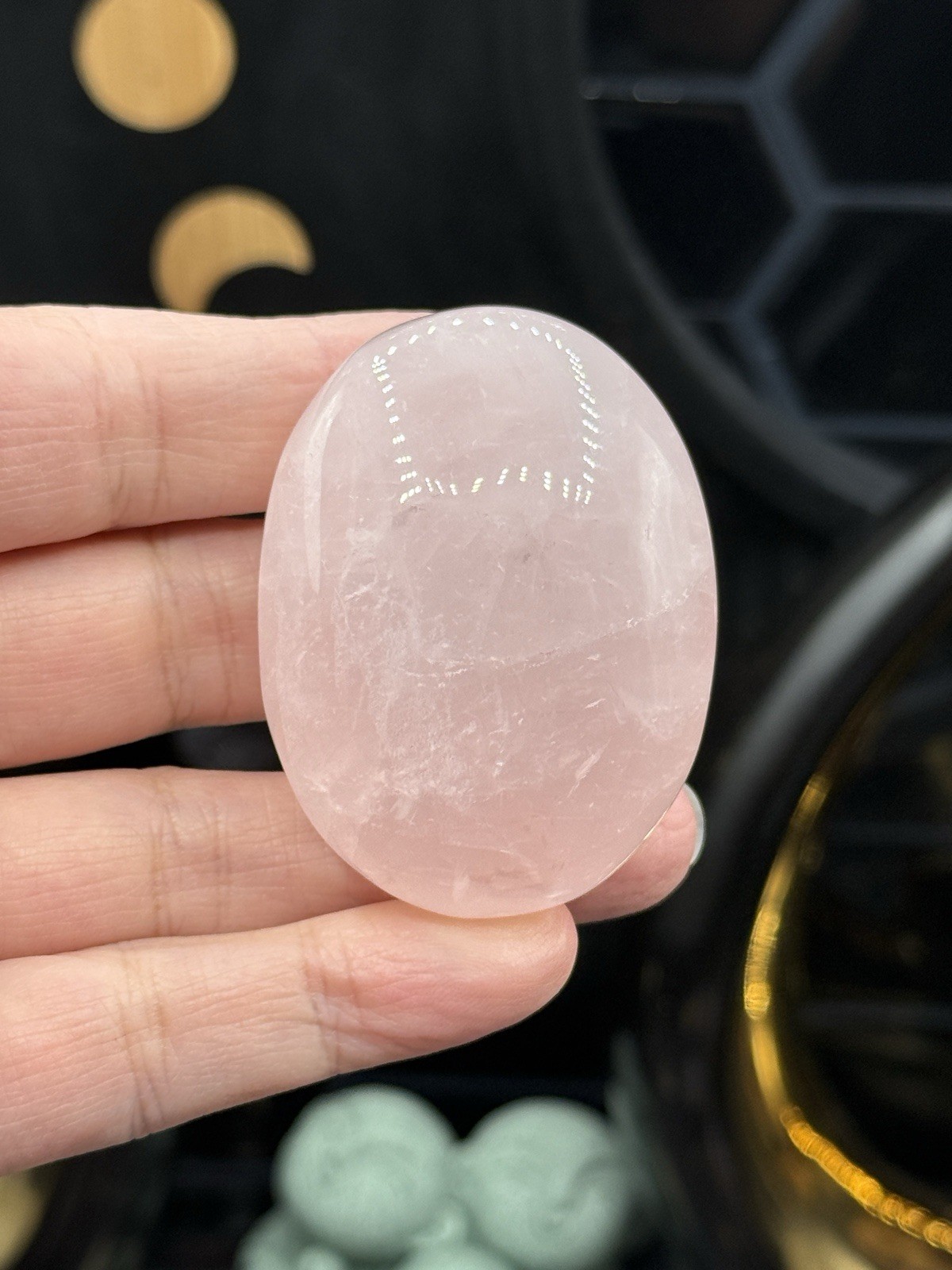 Natural HQ Rose Quartz Palmstones Beautiful Pinks Free shipping
