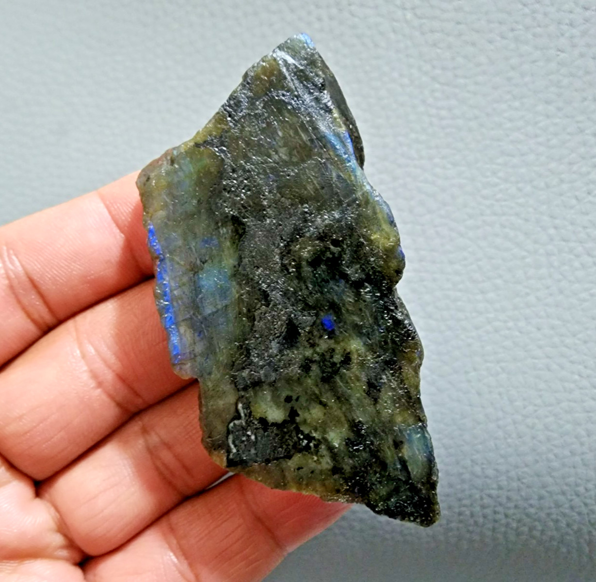 Multi Blue Labradorite Slab Rough 361Ct Crystal Gemstone Raw Labradorite Jewelry