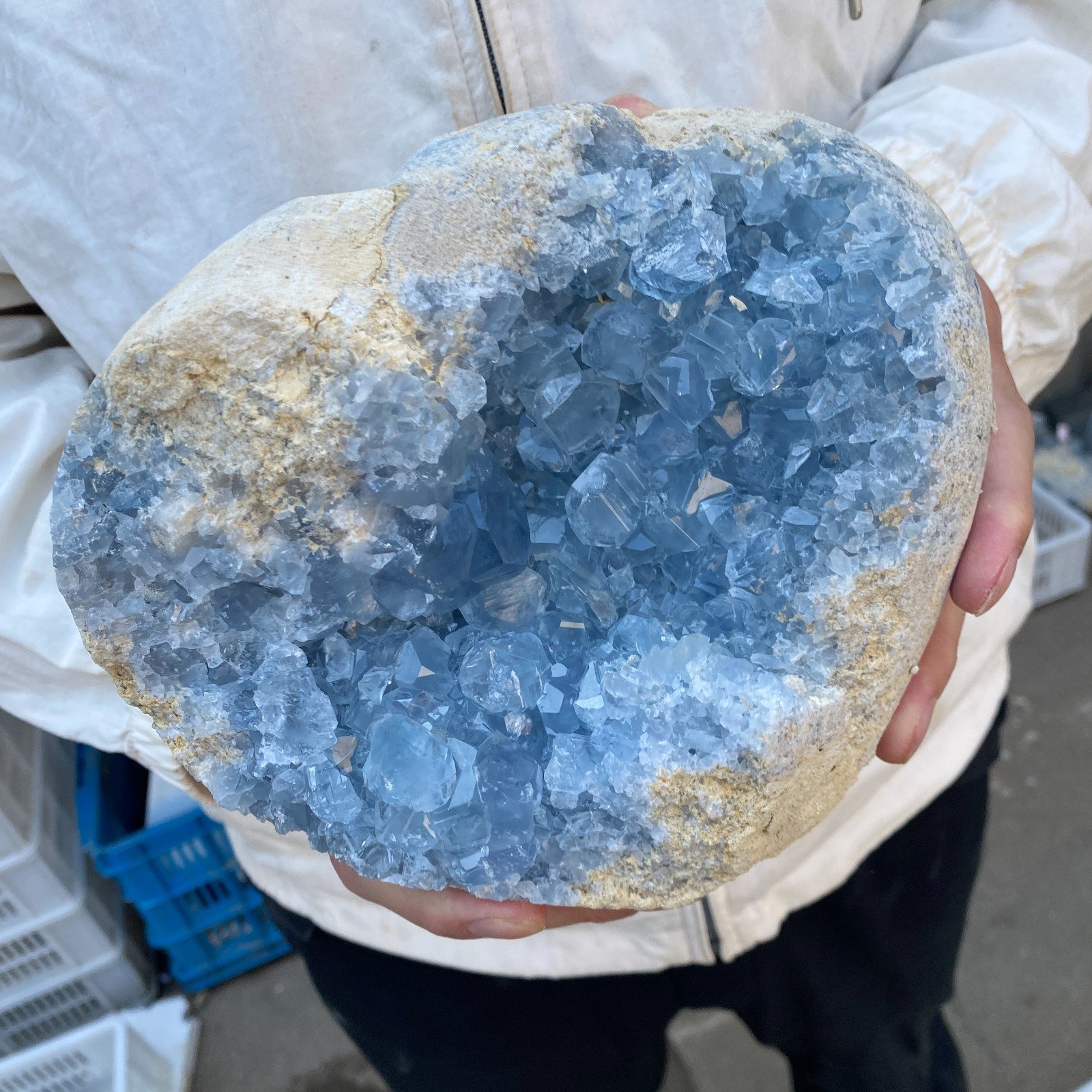 9.8LB Celestite Cluster Blue Geode Crystal Rock Yoga Meditation Reiki Decor