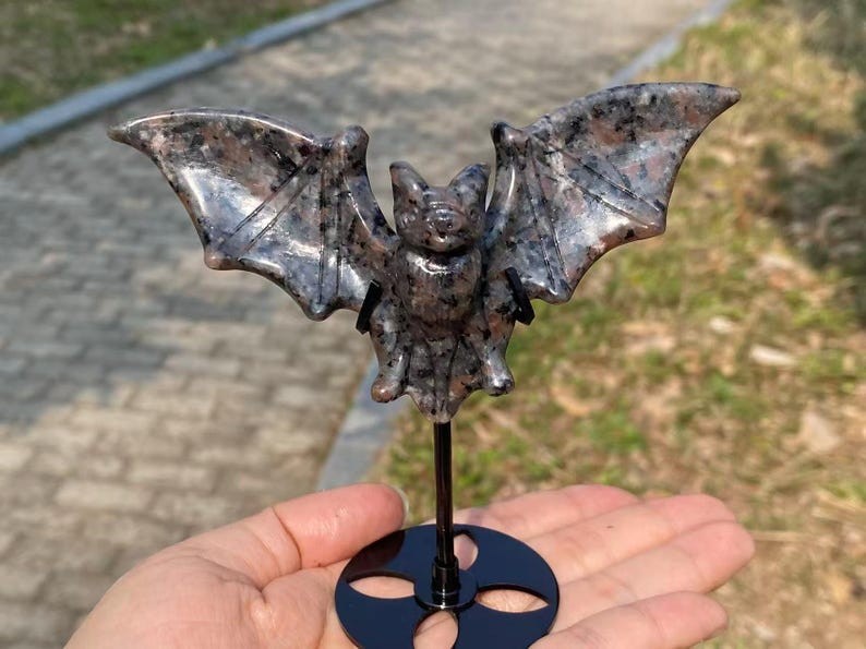 4.1” Natural Yooperlite Bat，Crystal bat carving，Quartz crystal，Crystal Statue