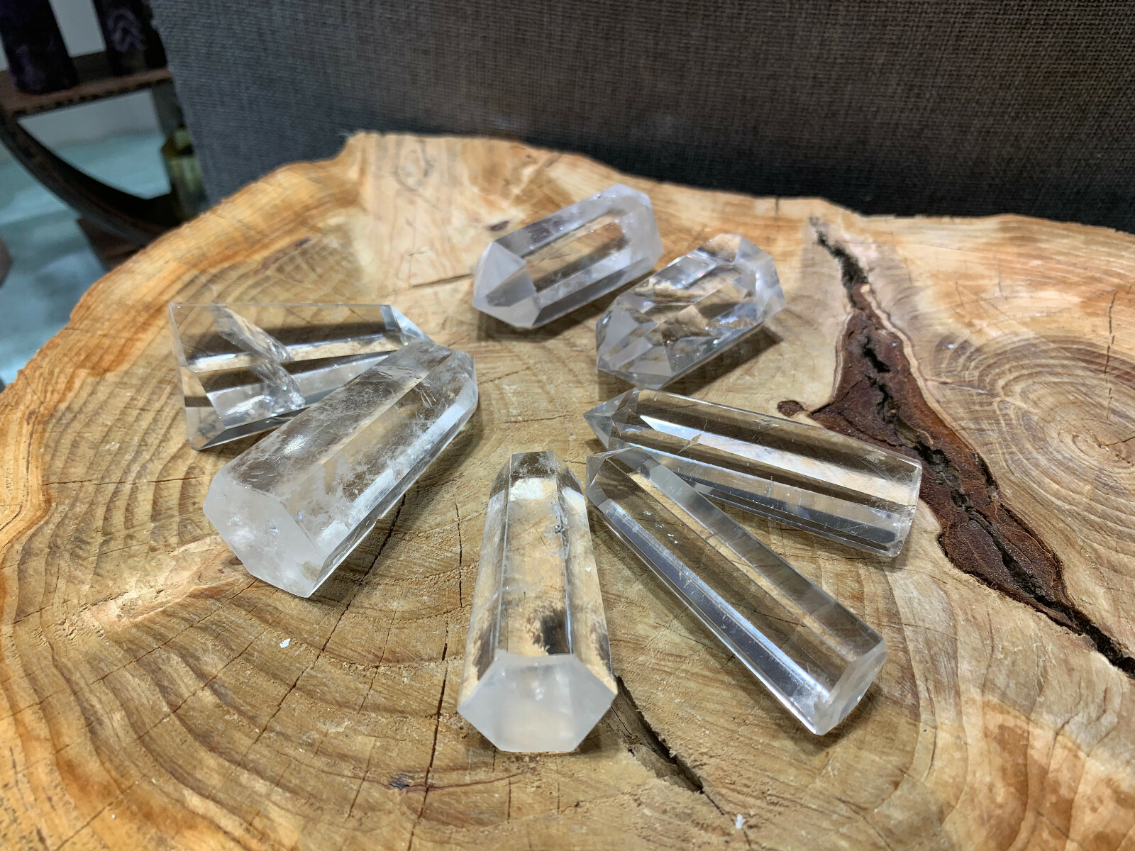 7PCS natural clear quartz obelisk crystal wand point healing 40-70mm