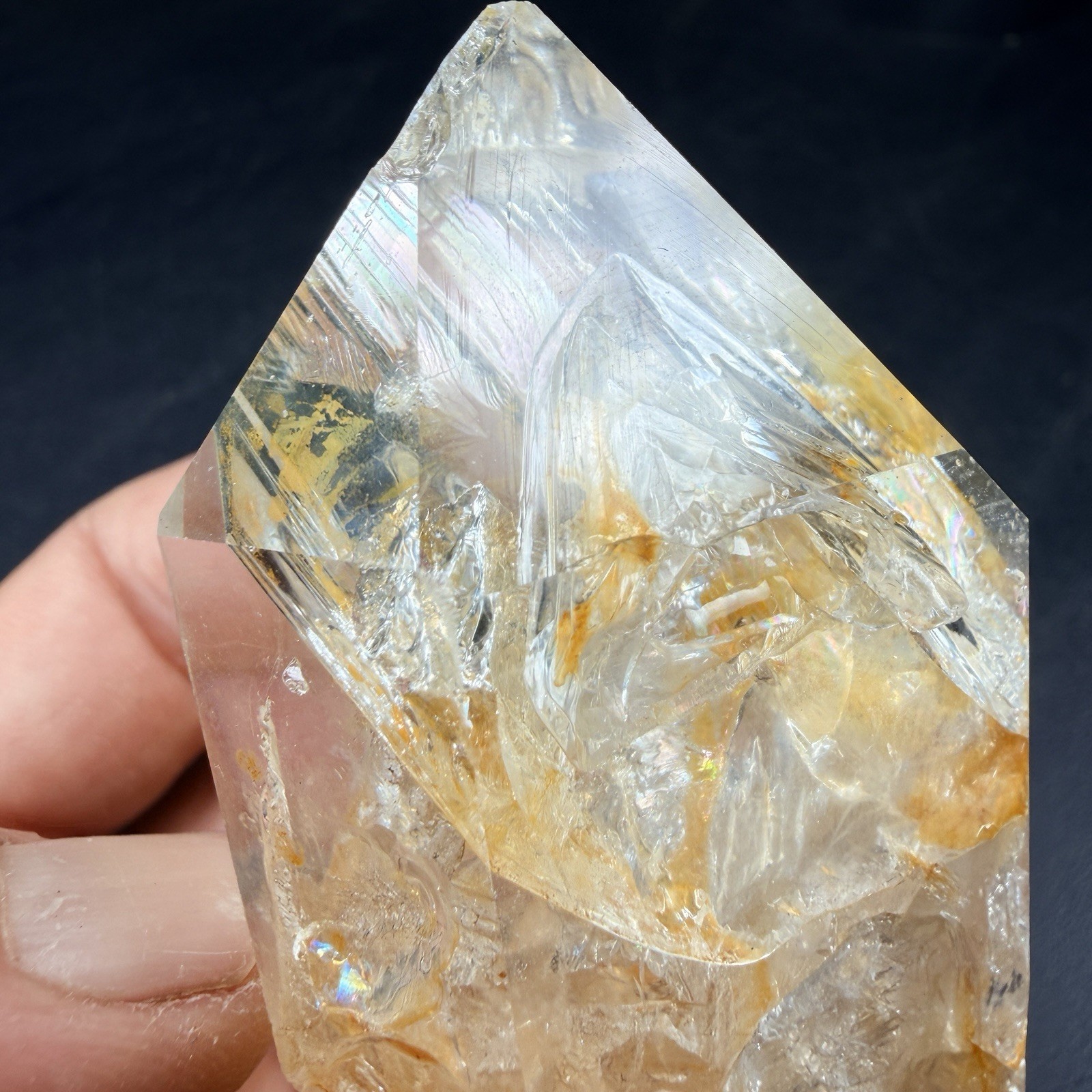 Golden Herkimer Diamond Quartz Crystal Point / New York *VIDEO*
