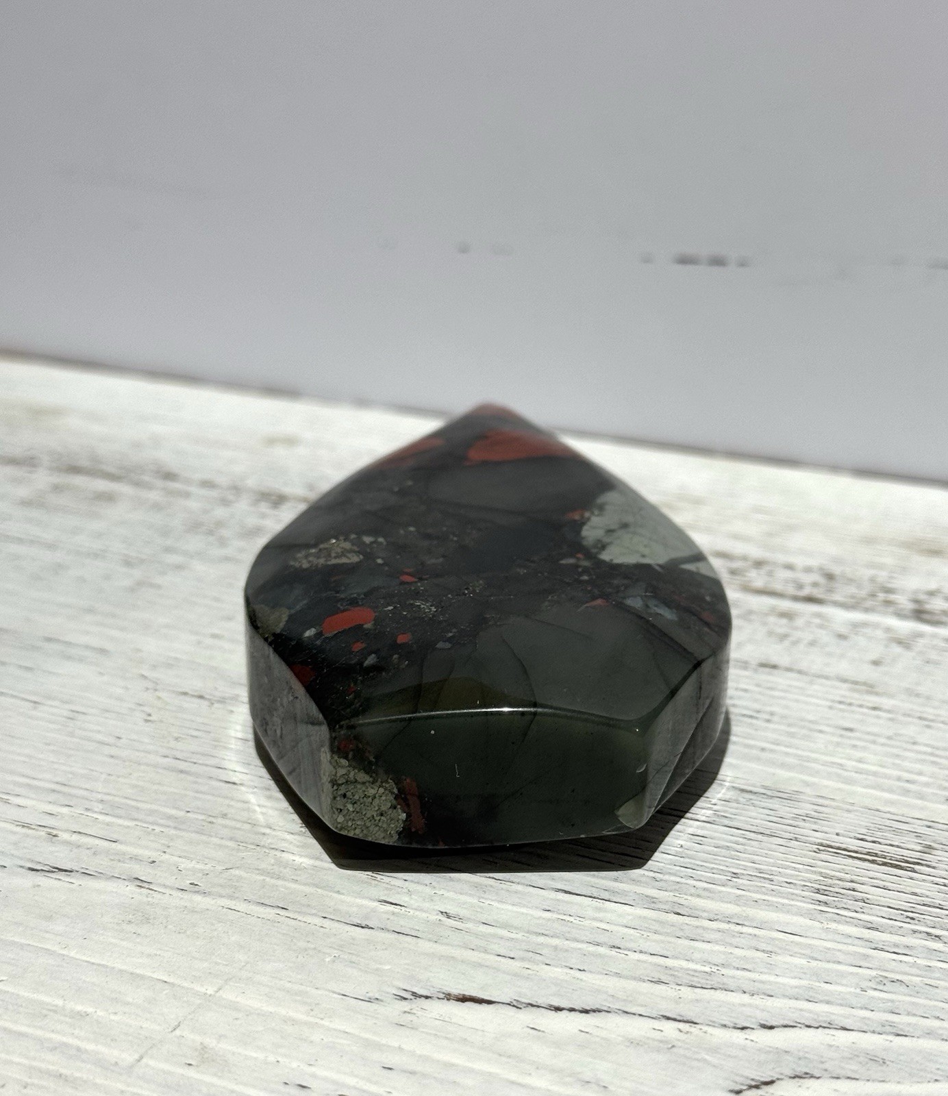 African Bloodstone Teardrop 4” Natural Stone Carving