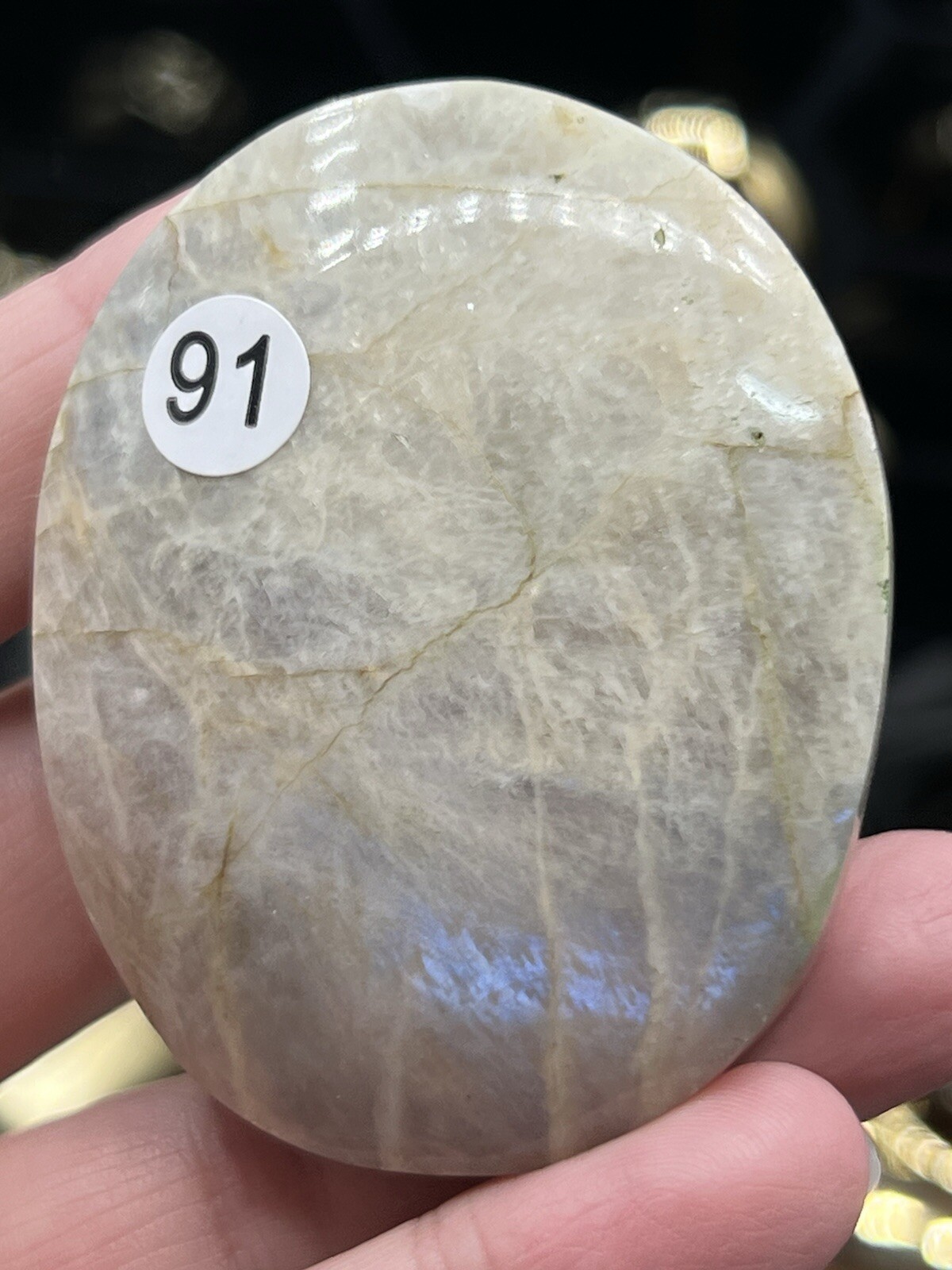 Natural Moonstone Sunstone Palmstone Blue Silver Copper Free ship & Gift