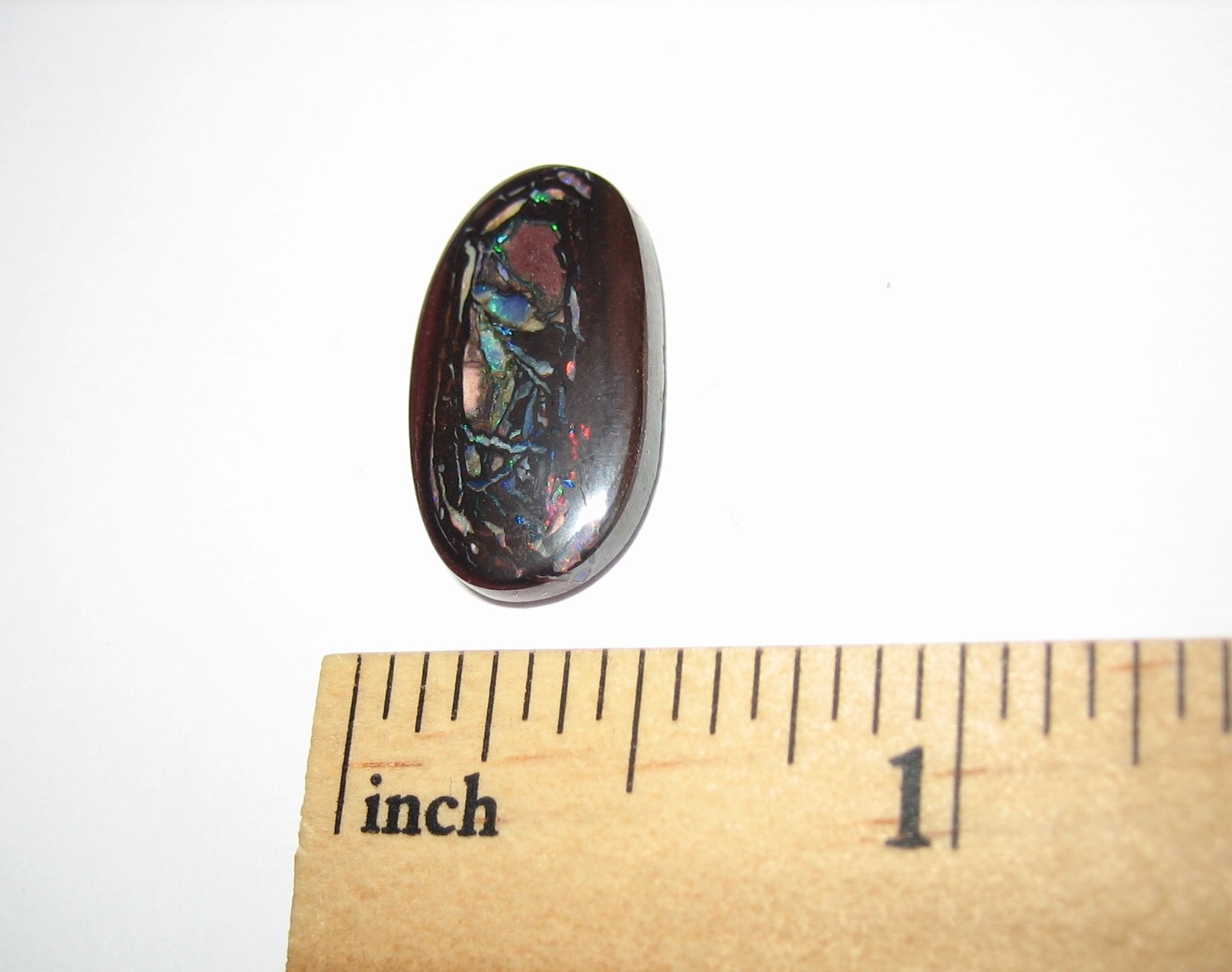 20mm x 11mm POLISHED KOROIT BOULDER OPAL CRYSTAL CABOCHON AUSTRALIA ~ 9.15cts *1