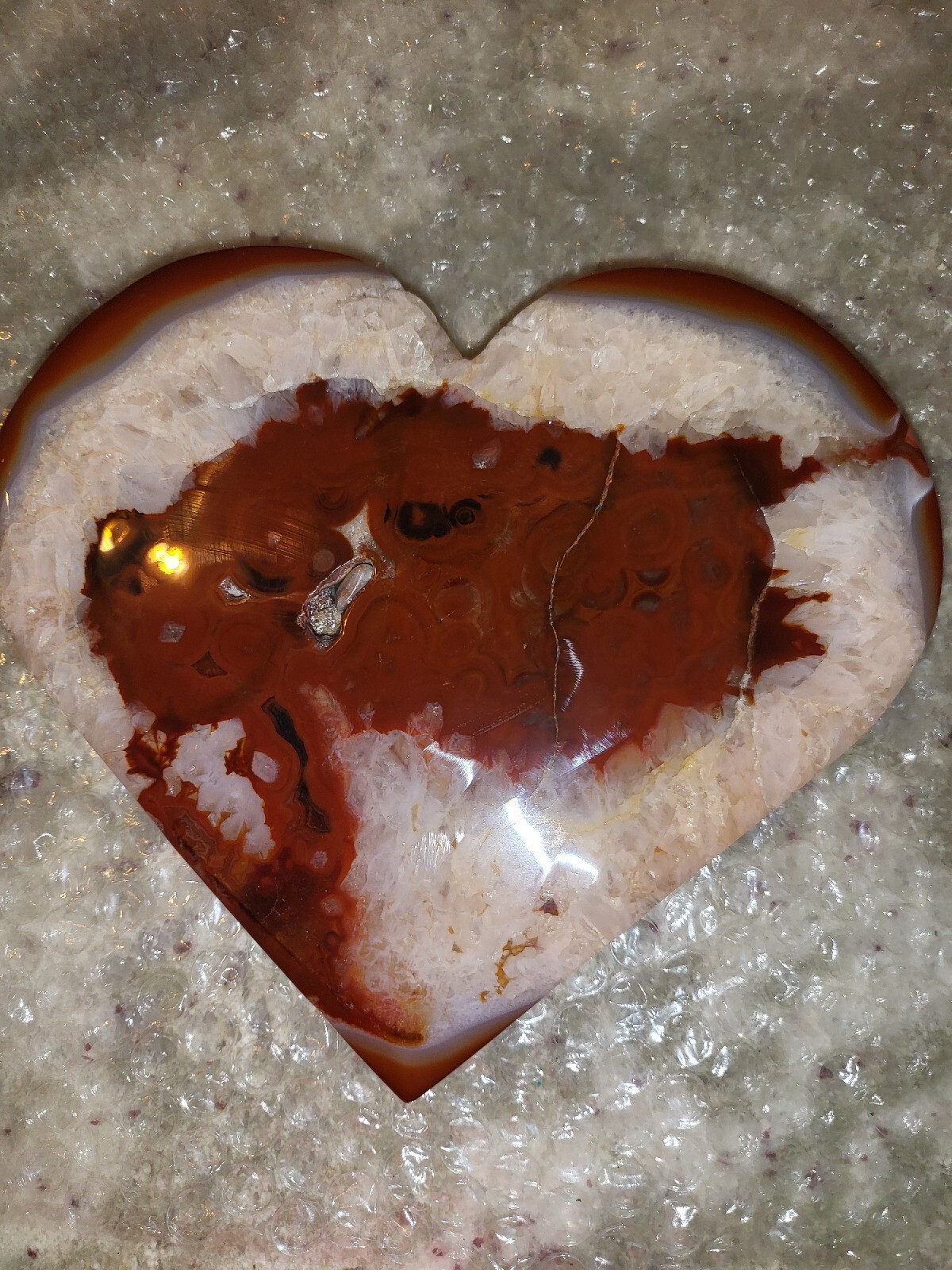 Large Druzy Carnelian Heart Carving 1lb 12oz