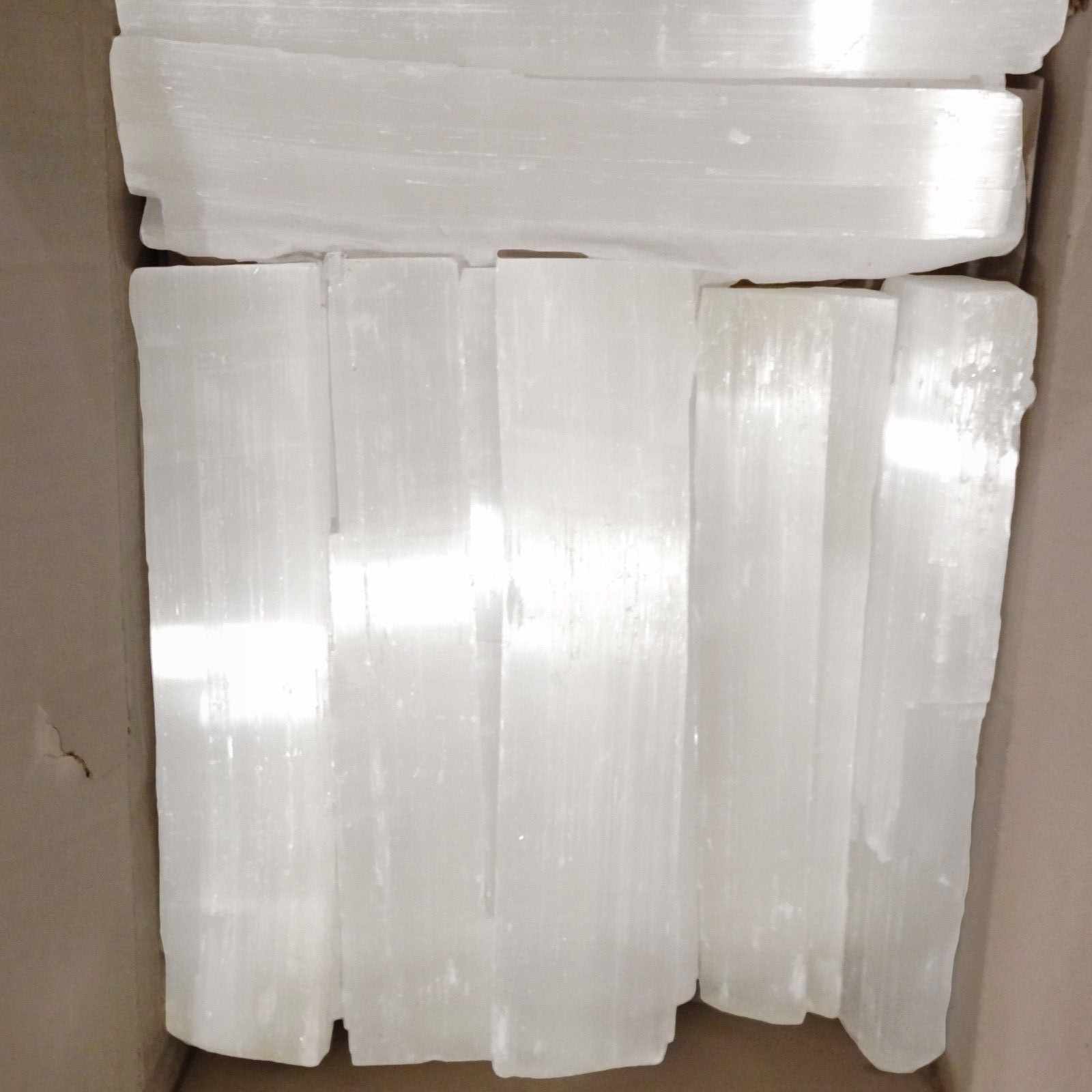LOT Selenite Logs Crystal Wands ” XL Bars Rough Natural BULK WHOLESALE Heal lbs
