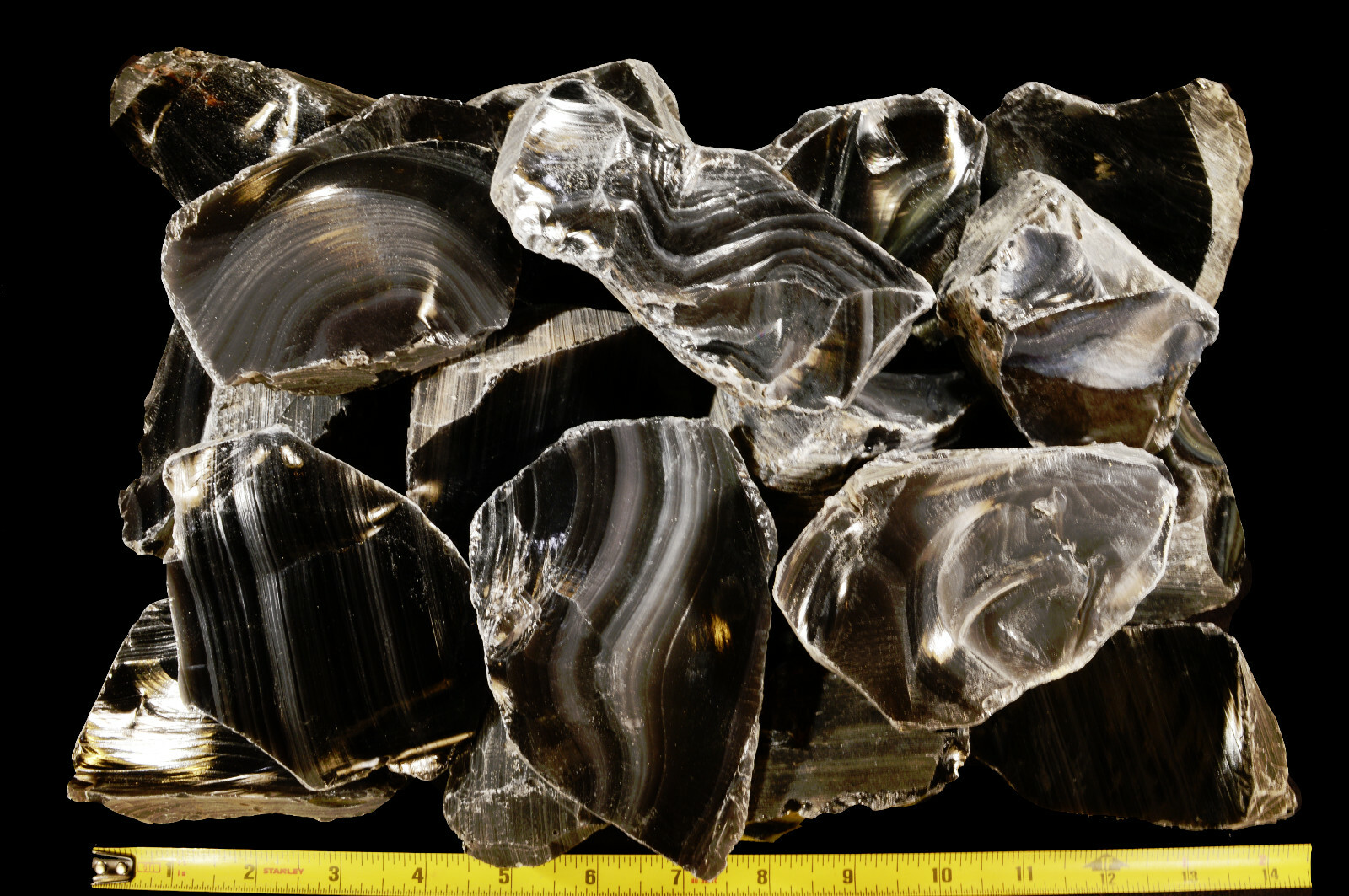 GRAY STRIPE OBSIDIAN 5″ 1-2 Lb Davis Creek Lapidary Cabbing Rough Rock Mineral