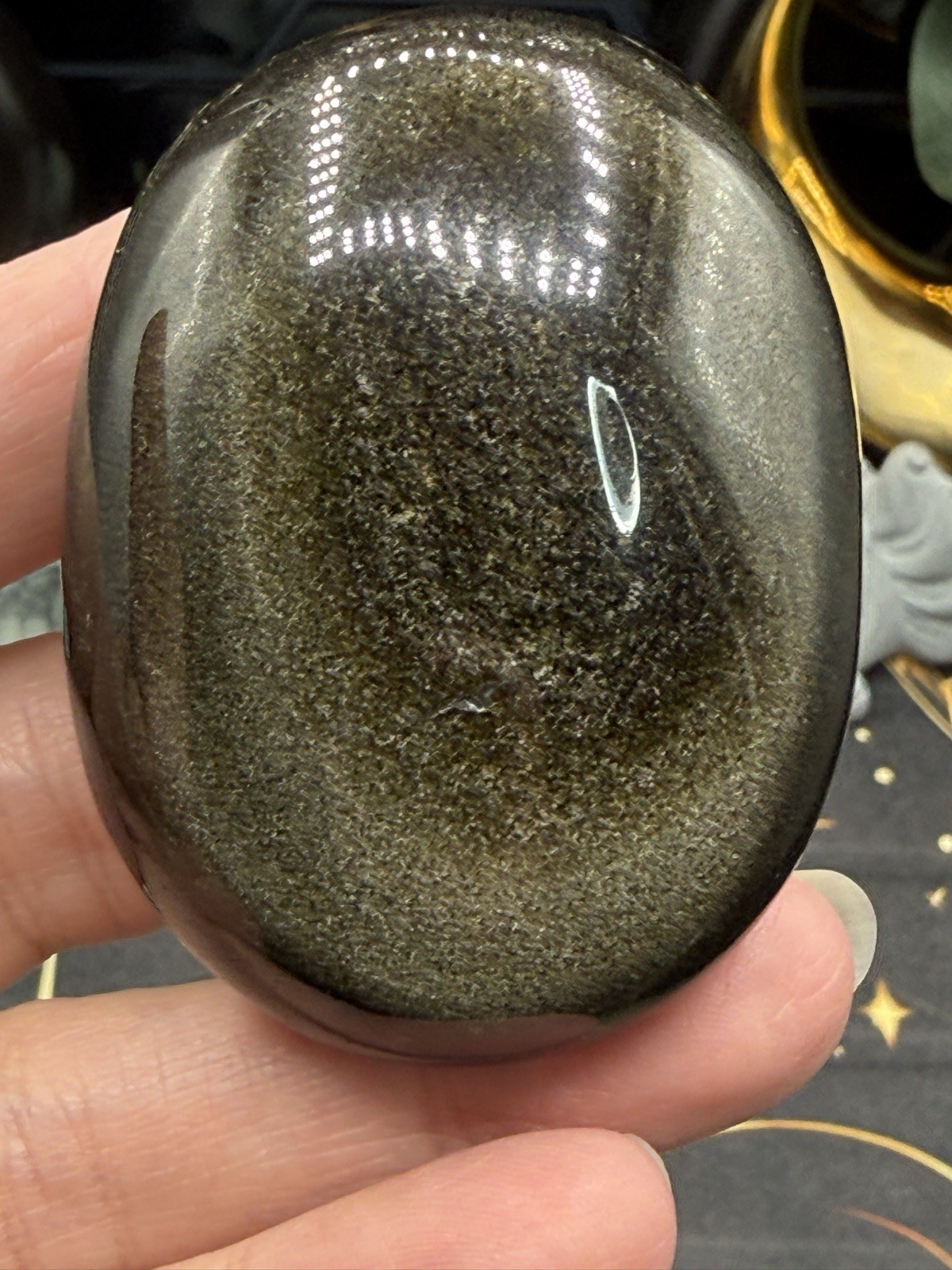 Natural Gold Sheen Obsidian Palmstones You choose. Free shipping