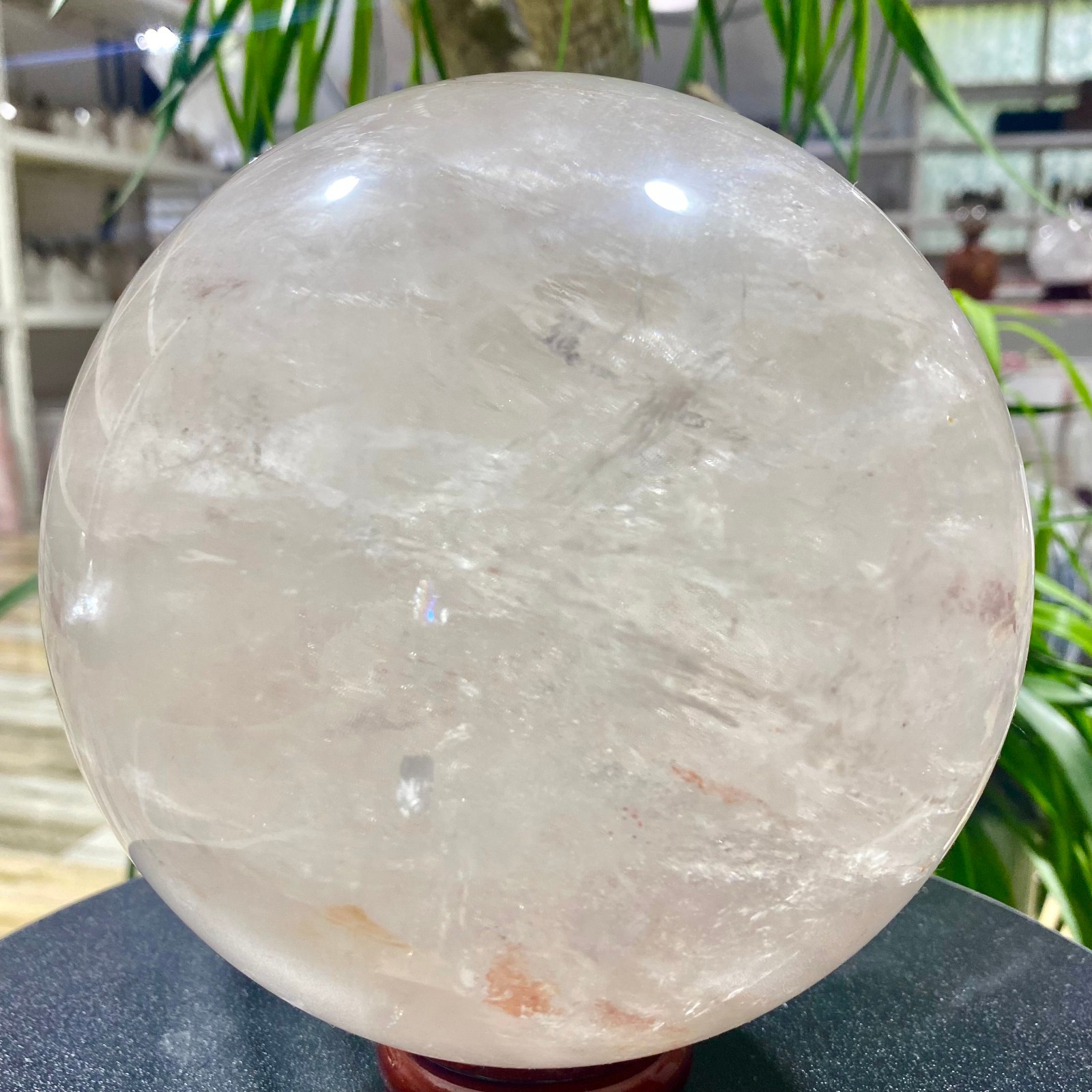 9.76LB white crystal transparent quartz crystal ball Reiki repair