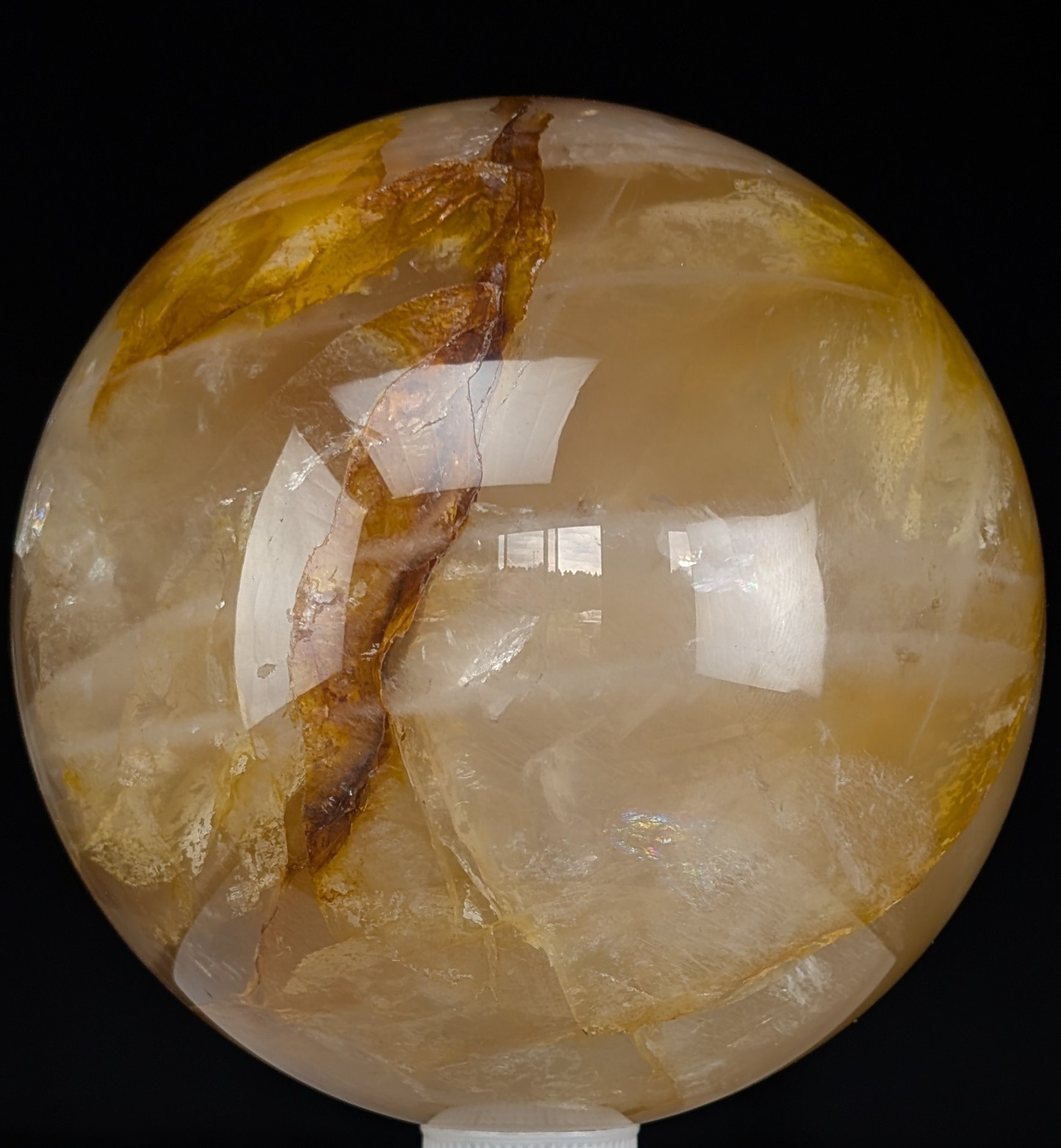 Golden Healer Sphere Crystal Ball Orb Large Big Gemstone Reiki Chipped Discount