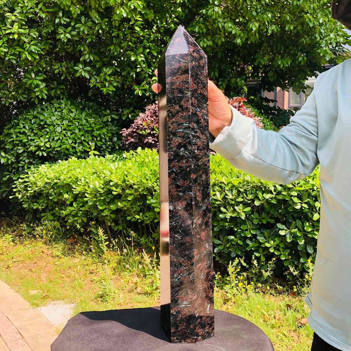 17.2LB Natural Fireworks Stone Obelisk Quartz Tower Crystal Wand Point Healing