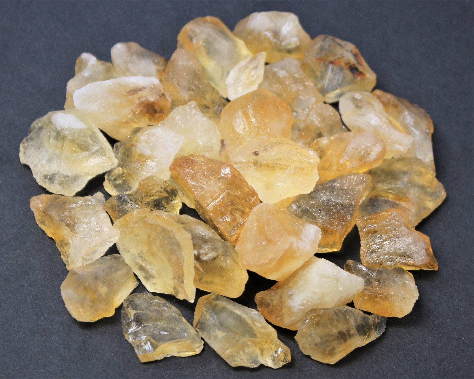 1/2 lb Bulk Lot Raw Rough Citrine Crystals CHIPS, Loose 8 oz