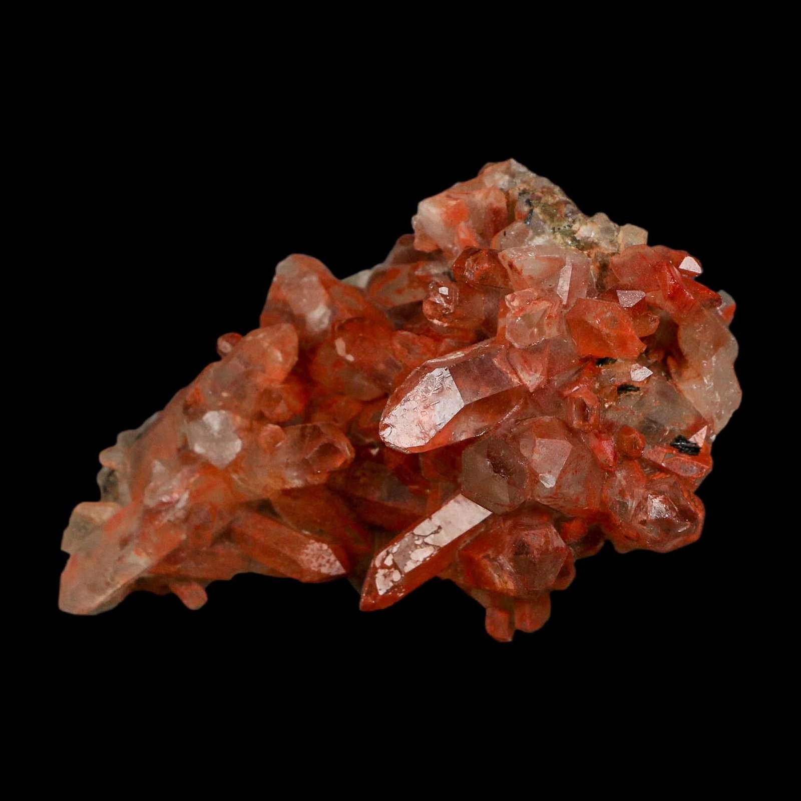 3.8″ Natural Red Ferruginous Quartz Crystal Cluster Mineral Specimen Morocco