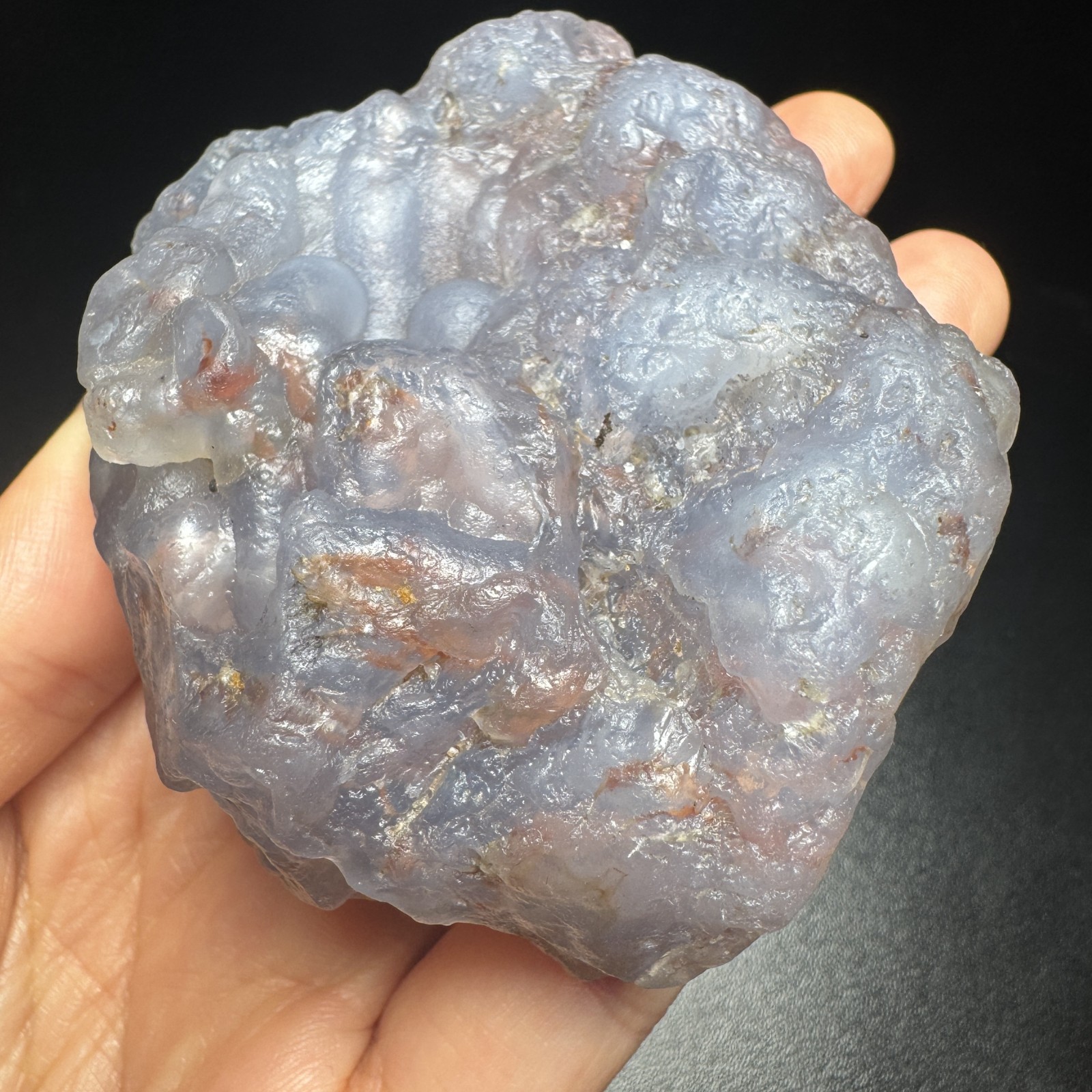 7.3cm/182G Raw Alxa Gobi Icy Translucent Sky Blue Agate, Mongolia-5275